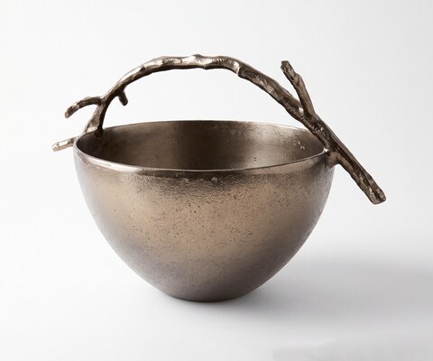 Schale Ramina B35 x T25 x H22 cm Aluminium Mokka Bronze Gegossen
