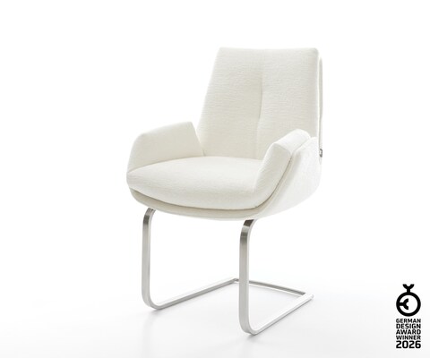 Freischwinger Clea-Flex Bouclé Soft Beige Freischwinger flach Edelstahl