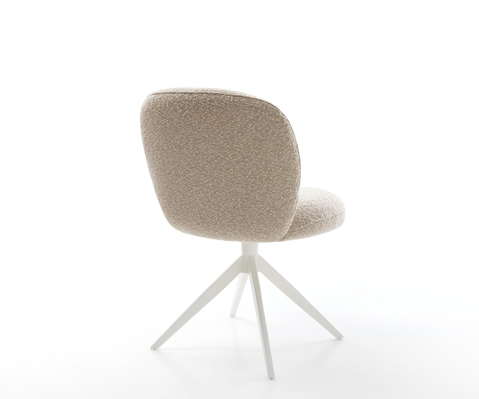 Drehstuhl Nube-Flex Bouclé Schlamm Kreuzgestell breit Weiß 360° drehbar Wippfunktion Taschenfederkern 5