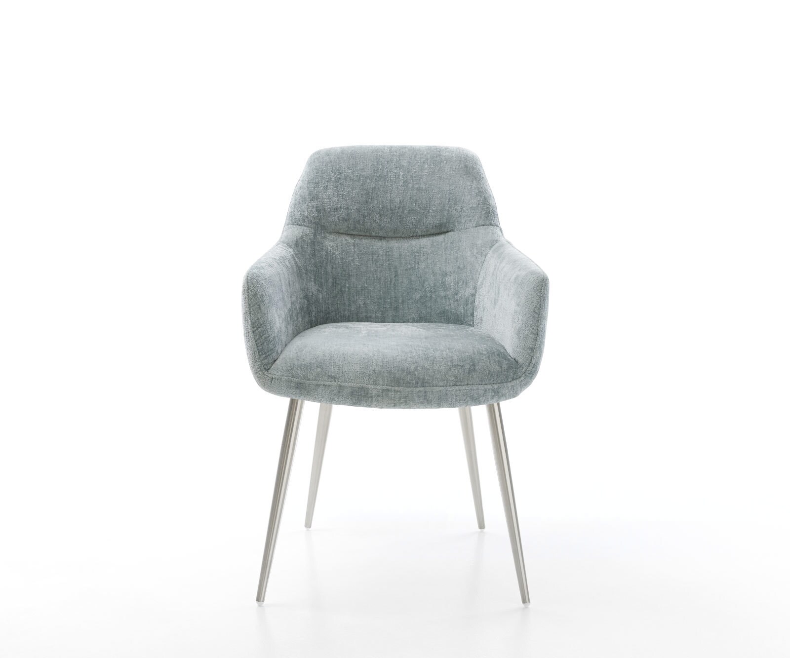 Esszimmerstuhl Pejo-Flex Chenille Pastellblau 4-Fuß konisch Edelstahl Taschenfederkern 1