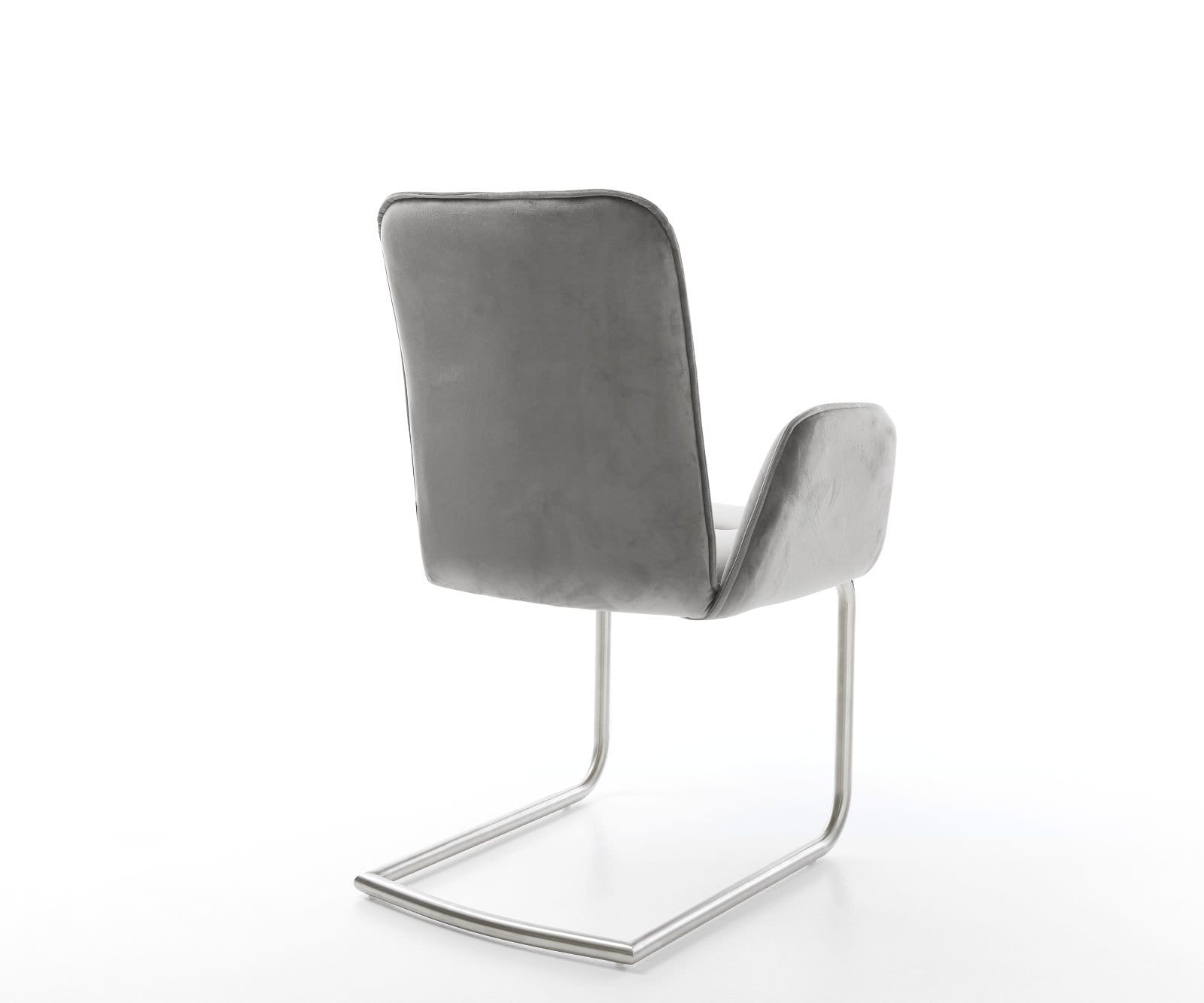 Freischwinger Vinja-Flex Samt Grau Freischwinger rund Edelstahl 4 Freischwinger Vinja-Flex Samt Grau Freischwinger rund Edelstahl 4