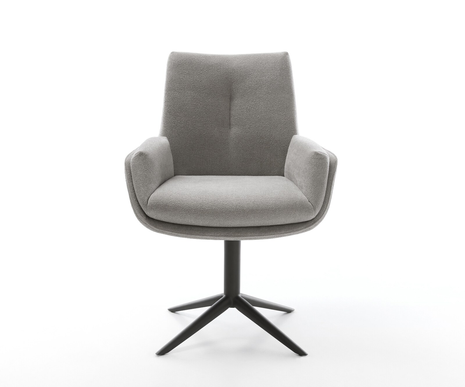 Drehstuhl Clea-Flex Strukturstoff Soft Grau Fußkreuz Schwarz 360° drehbar Wippfunktion 2