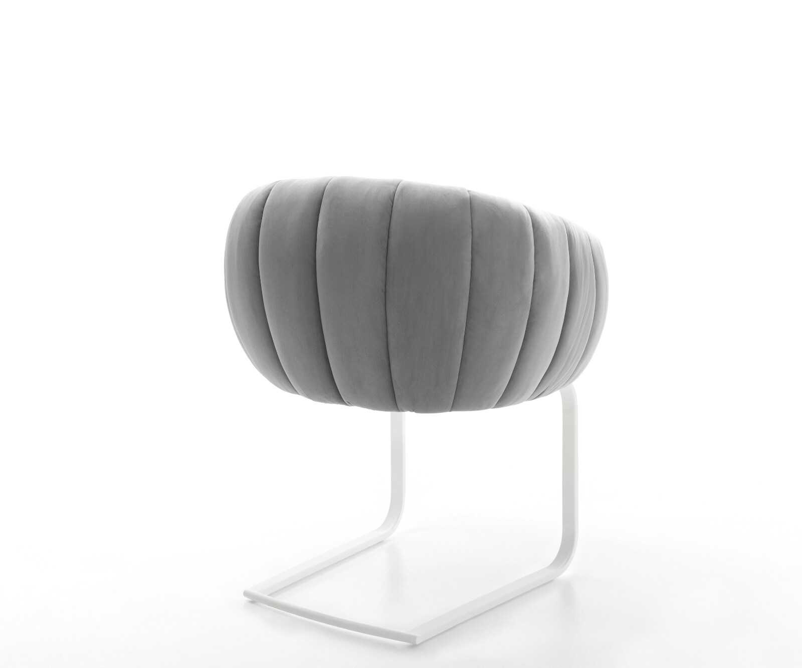 Freischwinger Jada-Flex Samt Grau Freischwinger flach Weiß Taschenfederkern 5