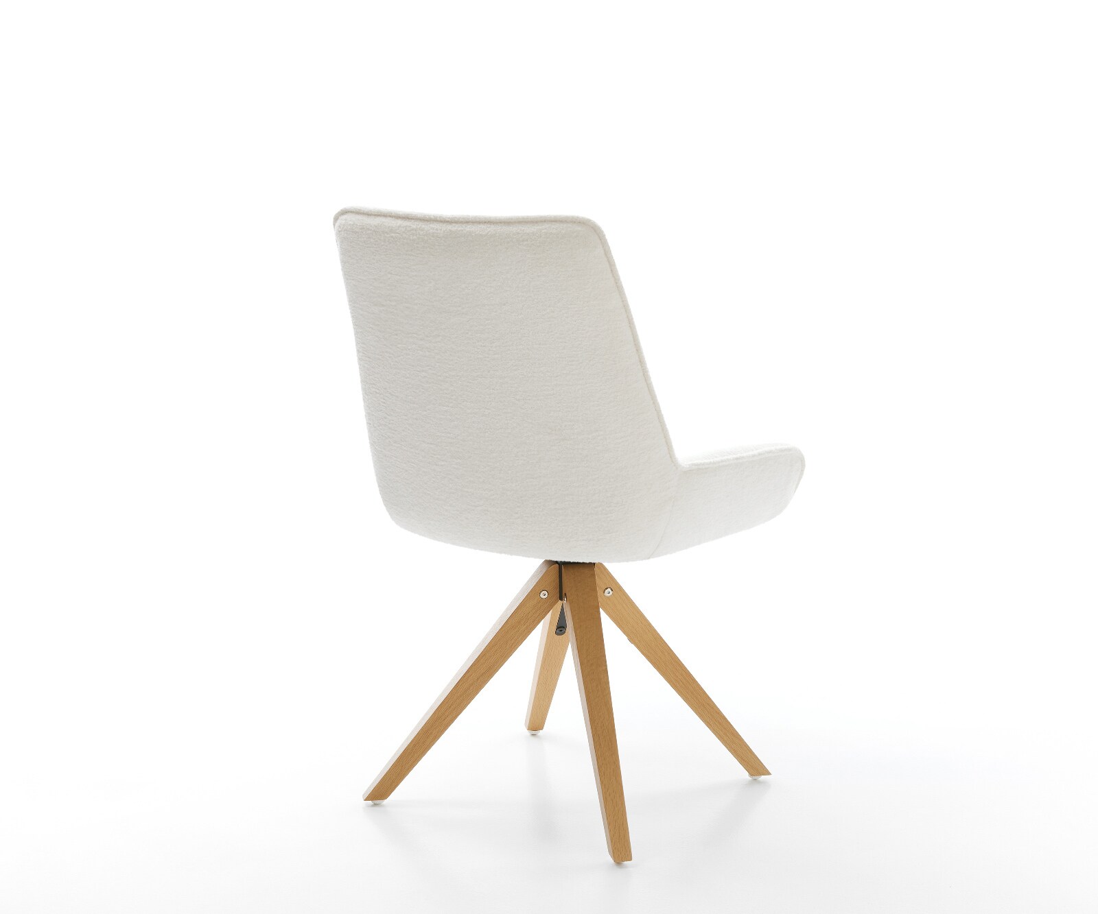 Drehstuhl Taimi-Flex Bouclé Soft Beige Holzgestell kantig Natur 180° drehbar 5