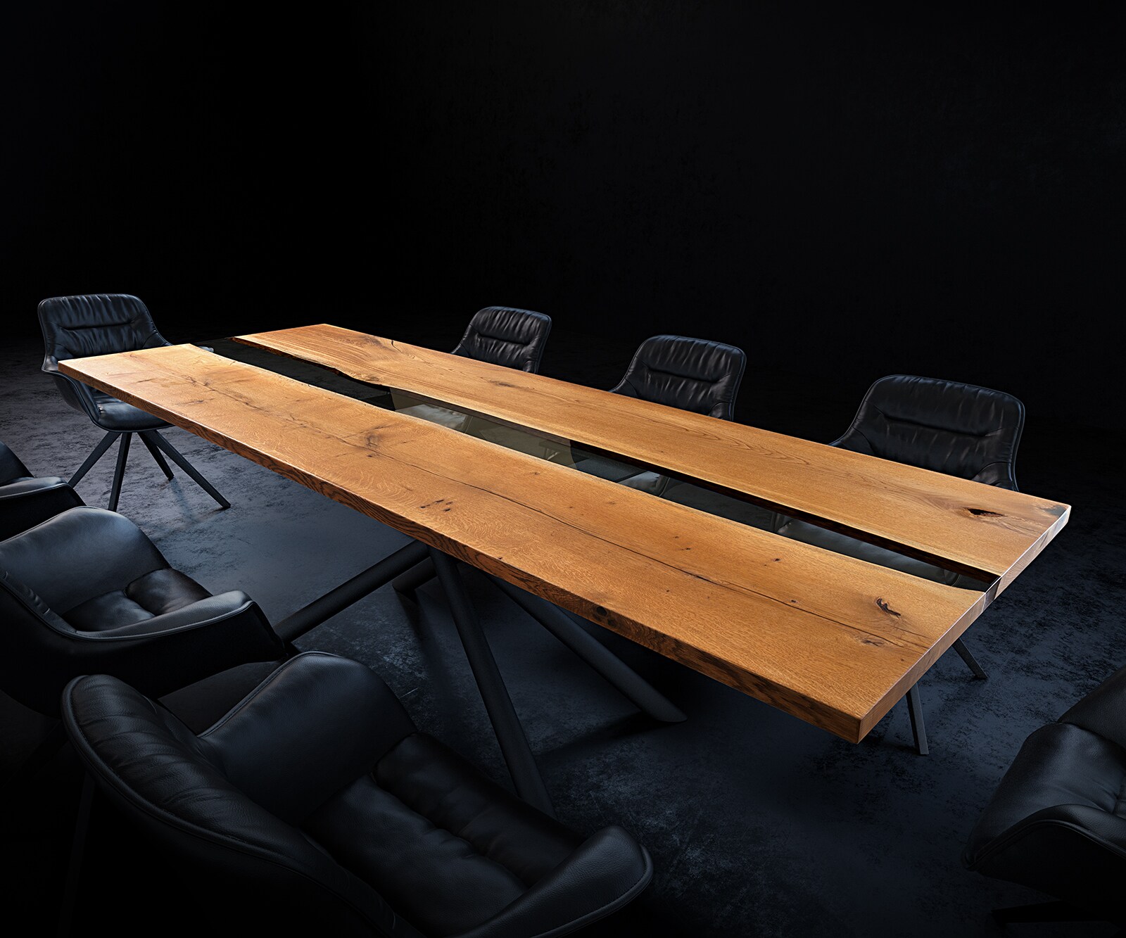 Tischplatte Eiche Natur 260 cm Epoxid Transparent Unikat Nr. 32302 3