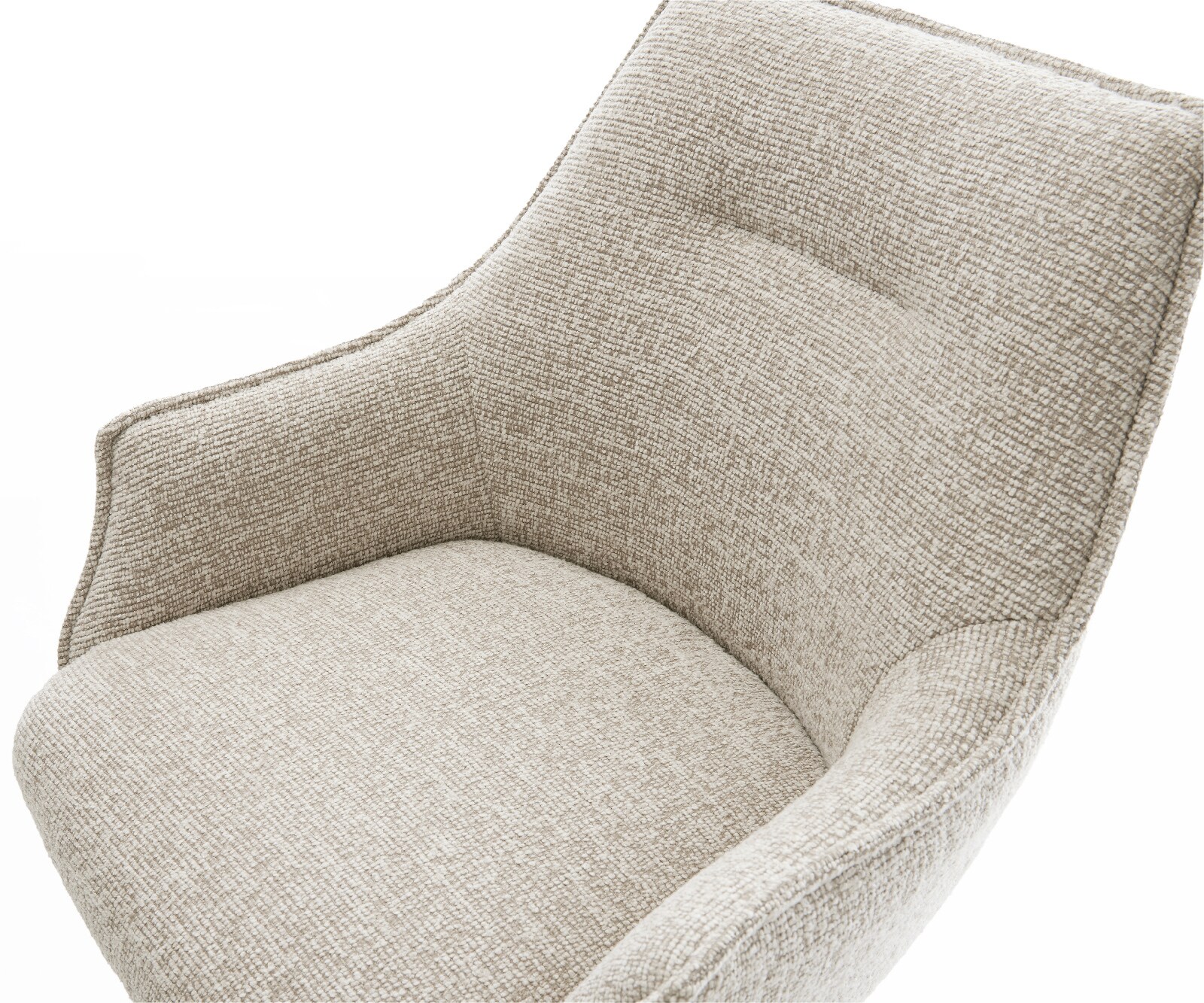 Barstuhl Alja-Flex Webstoff Soft Beige Drehfuß höhenverstellbar Edelstahl Silberfarben Taschenfederkern 3