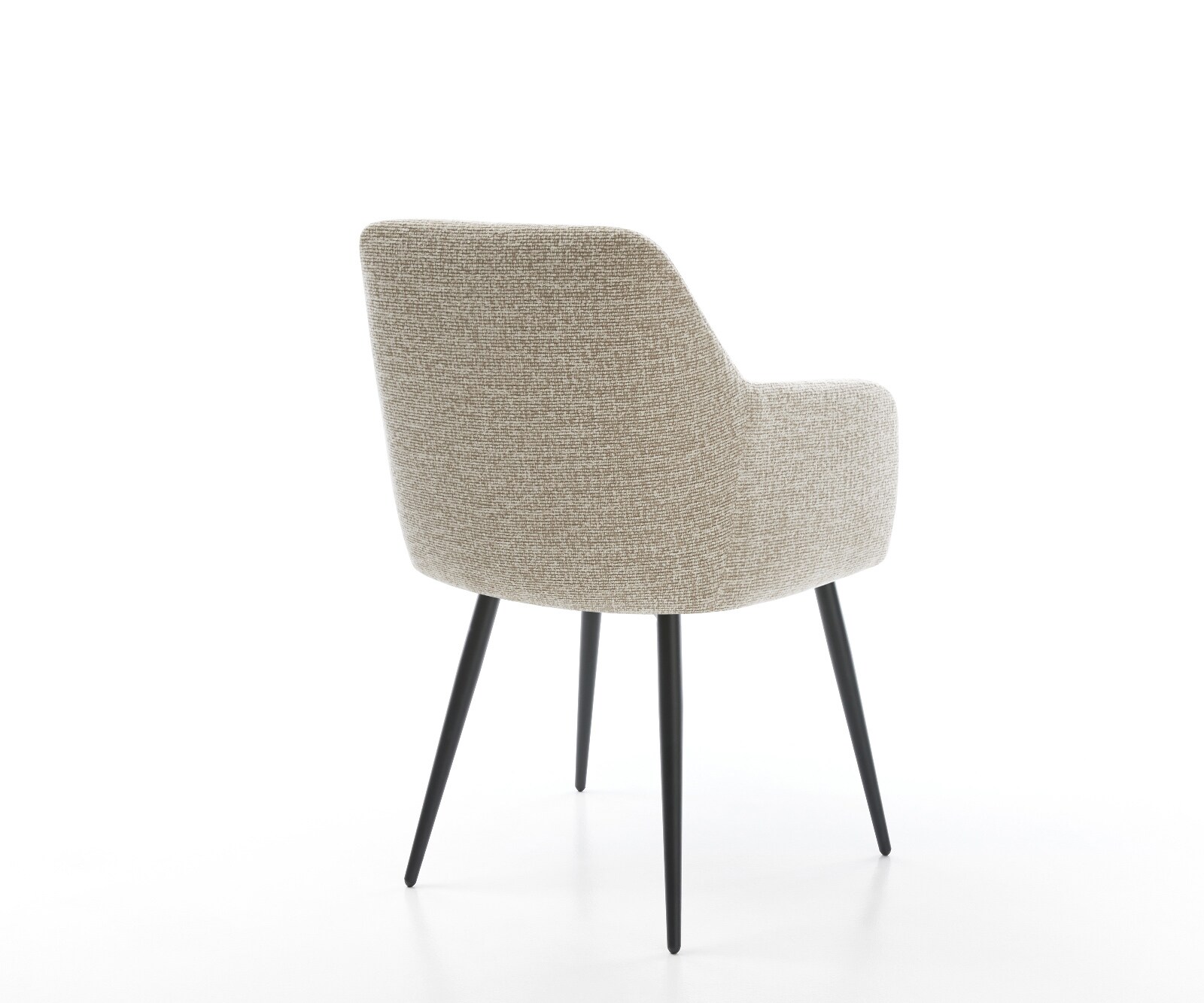 Esszimmerstuhl Greg-Flex Webstoff Soft Beige 4-Fuß konisch Schwarz Taschenfederkern 5