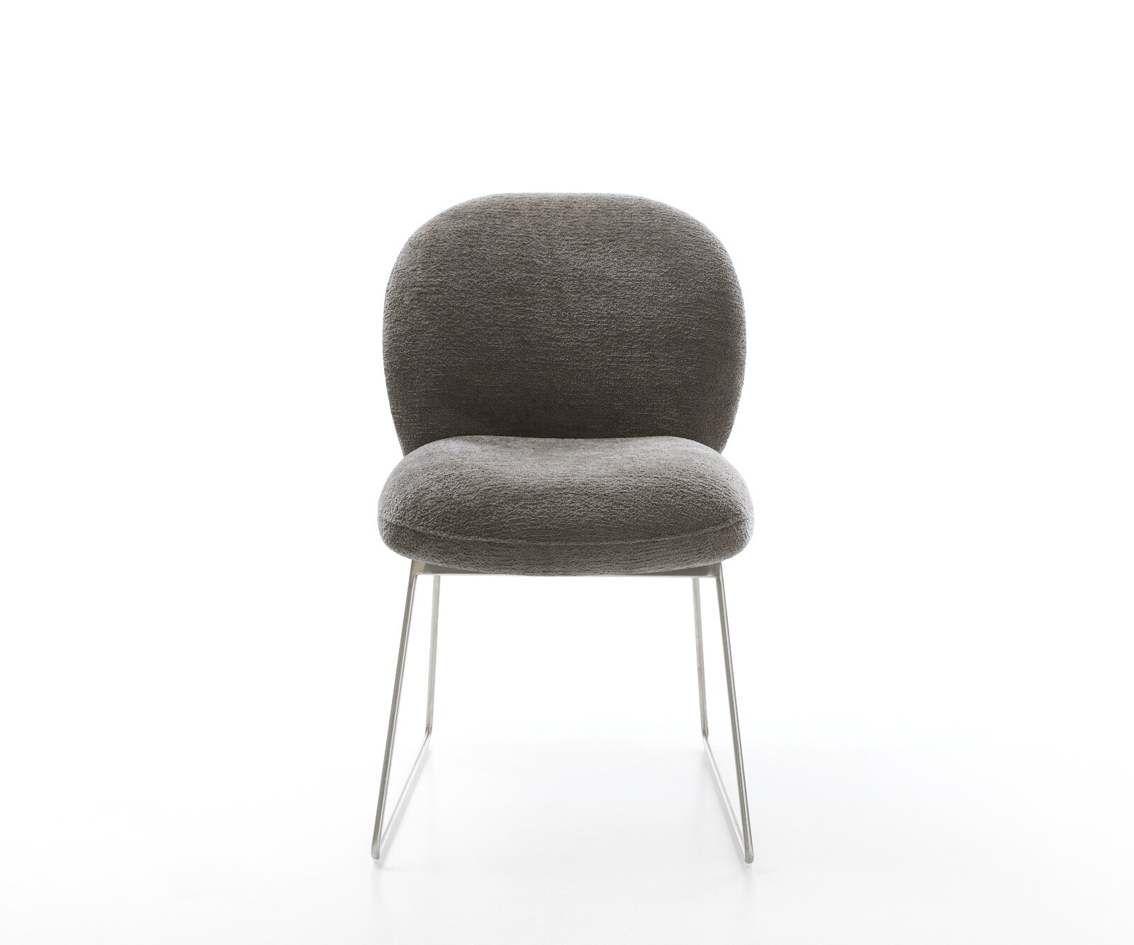 Esszimmerstuhl Nube-Flex Bouclé Soft Schlamm Kufengestell Edelstahl Taschenfederkern 1