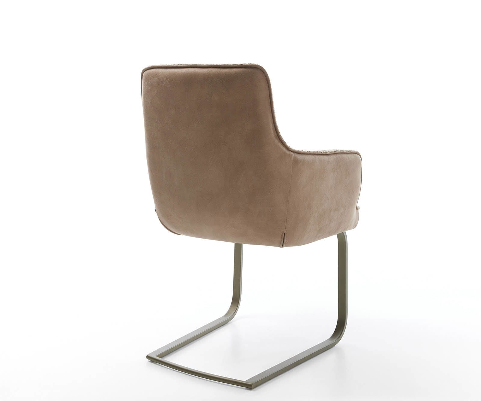 Freischwinger Heira-Flex mit Armlehnen Materialmix Schlamm Freischwinger flach Effektfinish Titan Taschenfederkern 5