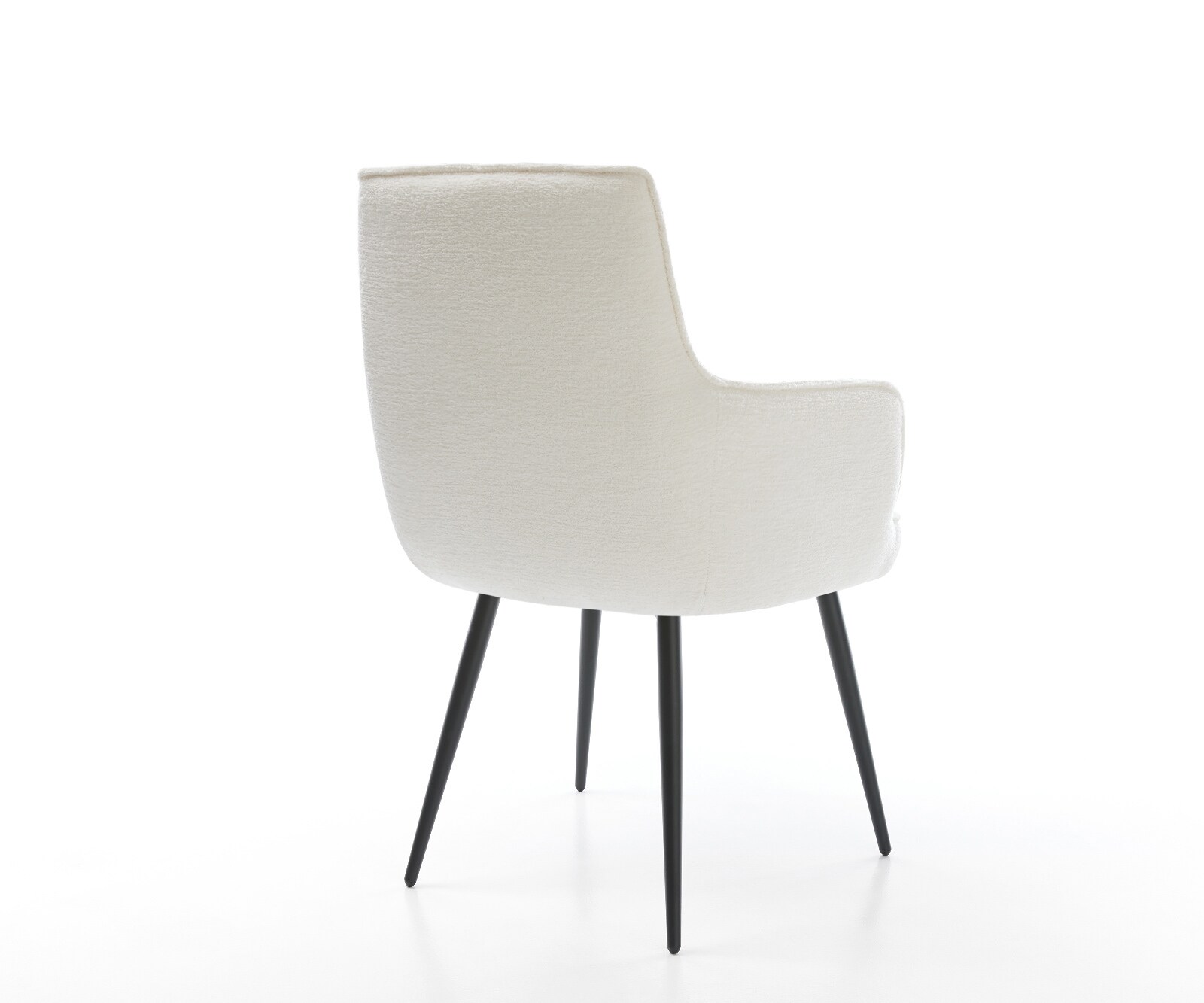 Esszimmerstuhl Heira-Flex mit Armlehnen Bouclé Soft Beige 4-Fuß konisch Schwarz Taschenfederkern 5