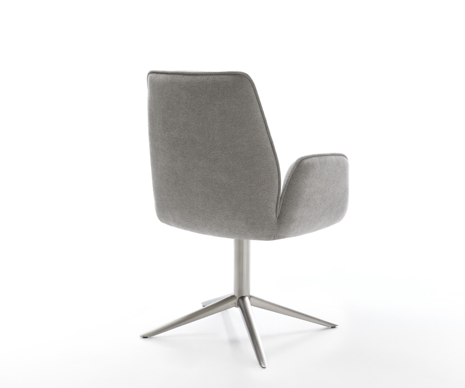 Drehstuhl Zoa-Flex Strukturstoff Soft Grau Fußkreuz Edelstahl 360° drehbar Wippfunktion Taschenfederkern 4
