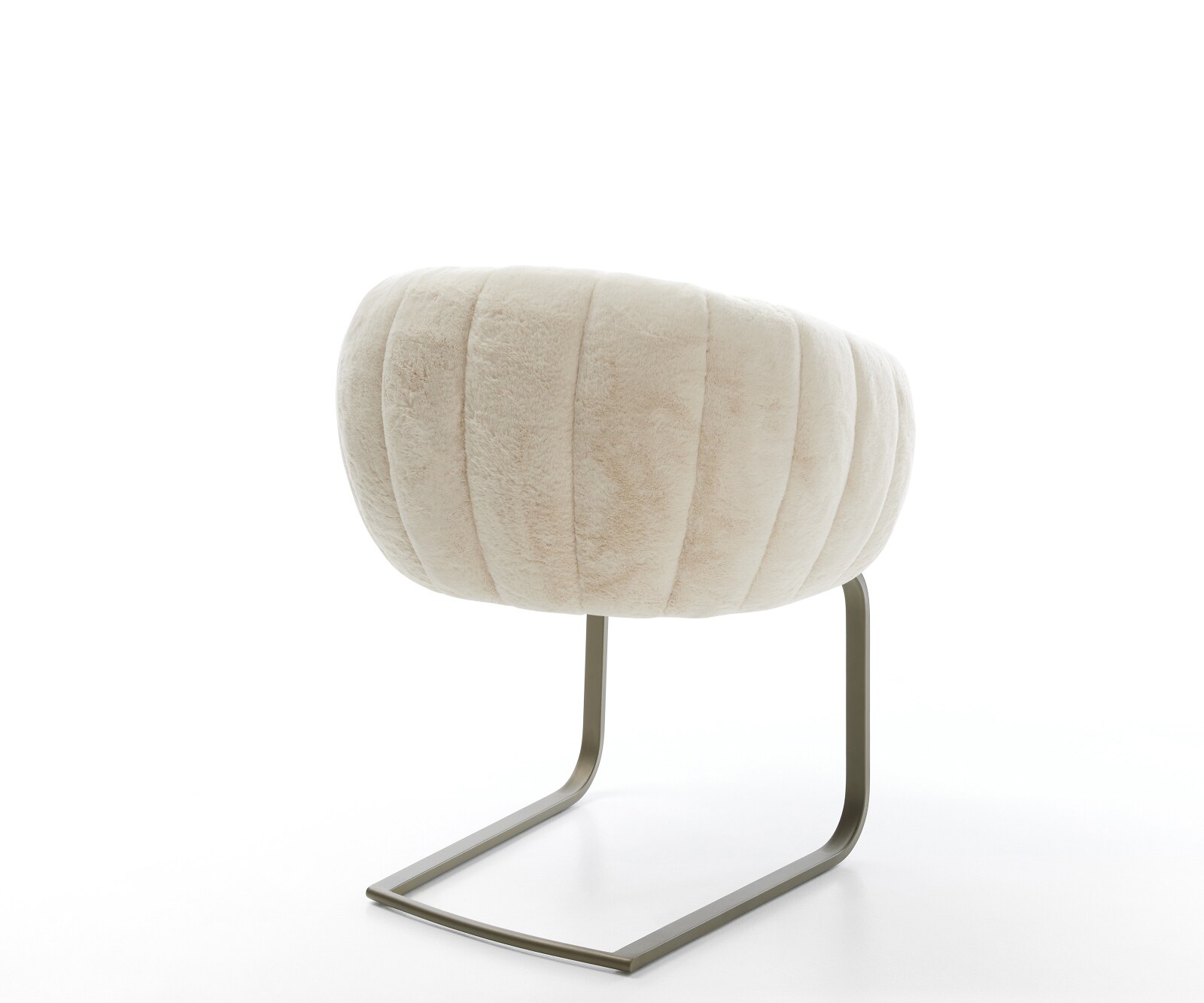 Freischwinger Jada-Flex Plüsch Creme-Weiß Freischwinger flach Effektfinish Titan Taschenfederkern 5