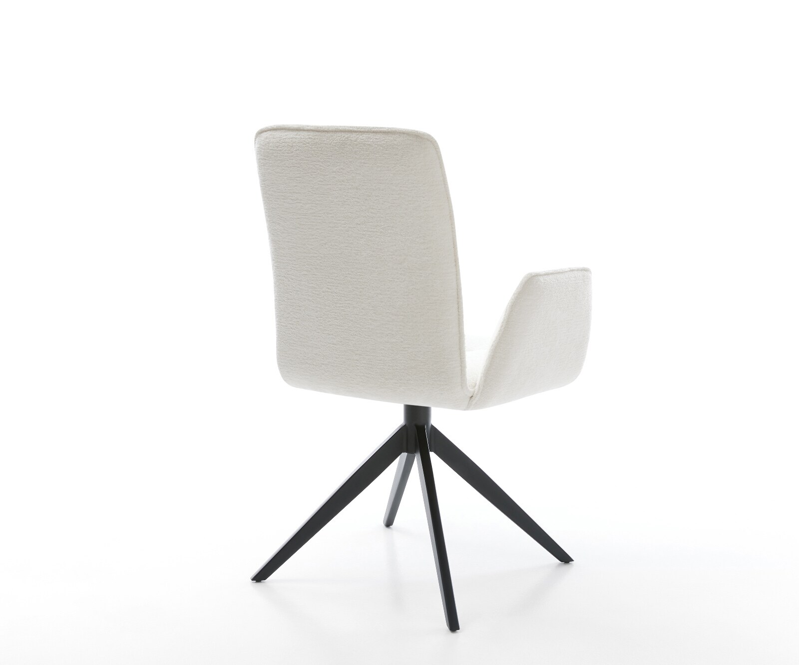 Drehstuhl Vinja-Flex Bouclé Soft Beige Kreuzgestell breit Schwarz 360° drehbar Wippfunktion 4