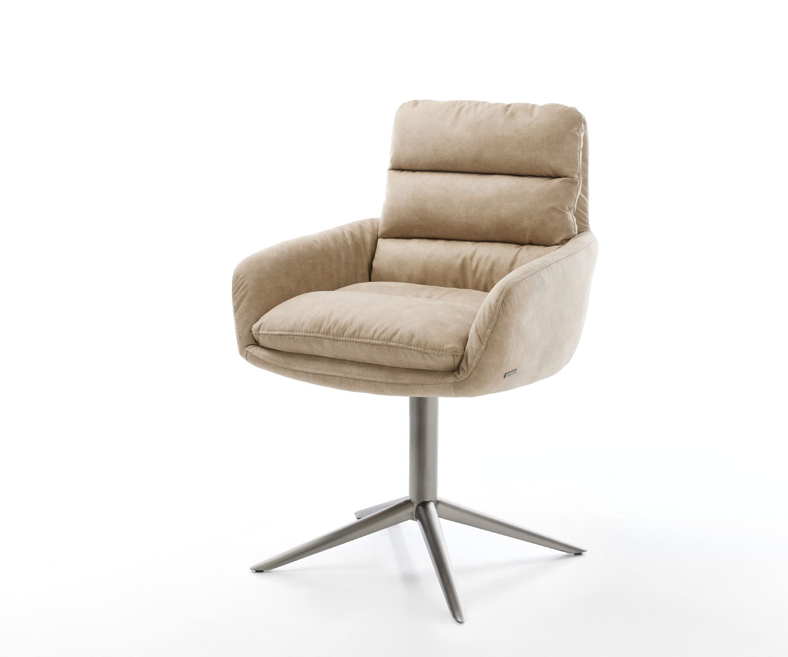 Drehstuhl Abelia-Flex mit Armlehnen Mikrofaser Beige Vintage Fußkreuz Graph günstig online kaufen