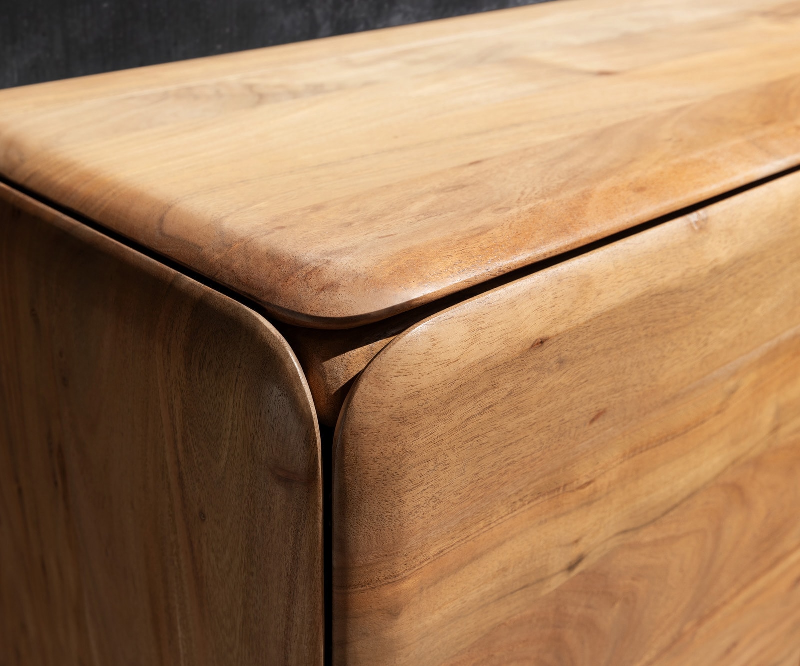 Sideboard Shavani 175 cm Akazie Natur 2 Türen 3 Schubladen Fuß Oval Edelstahl 4 Sideboard Shavani 175 cm Akazie Natur 2 Türen 3 Schubladen Fuß Oval Edelstahl 4