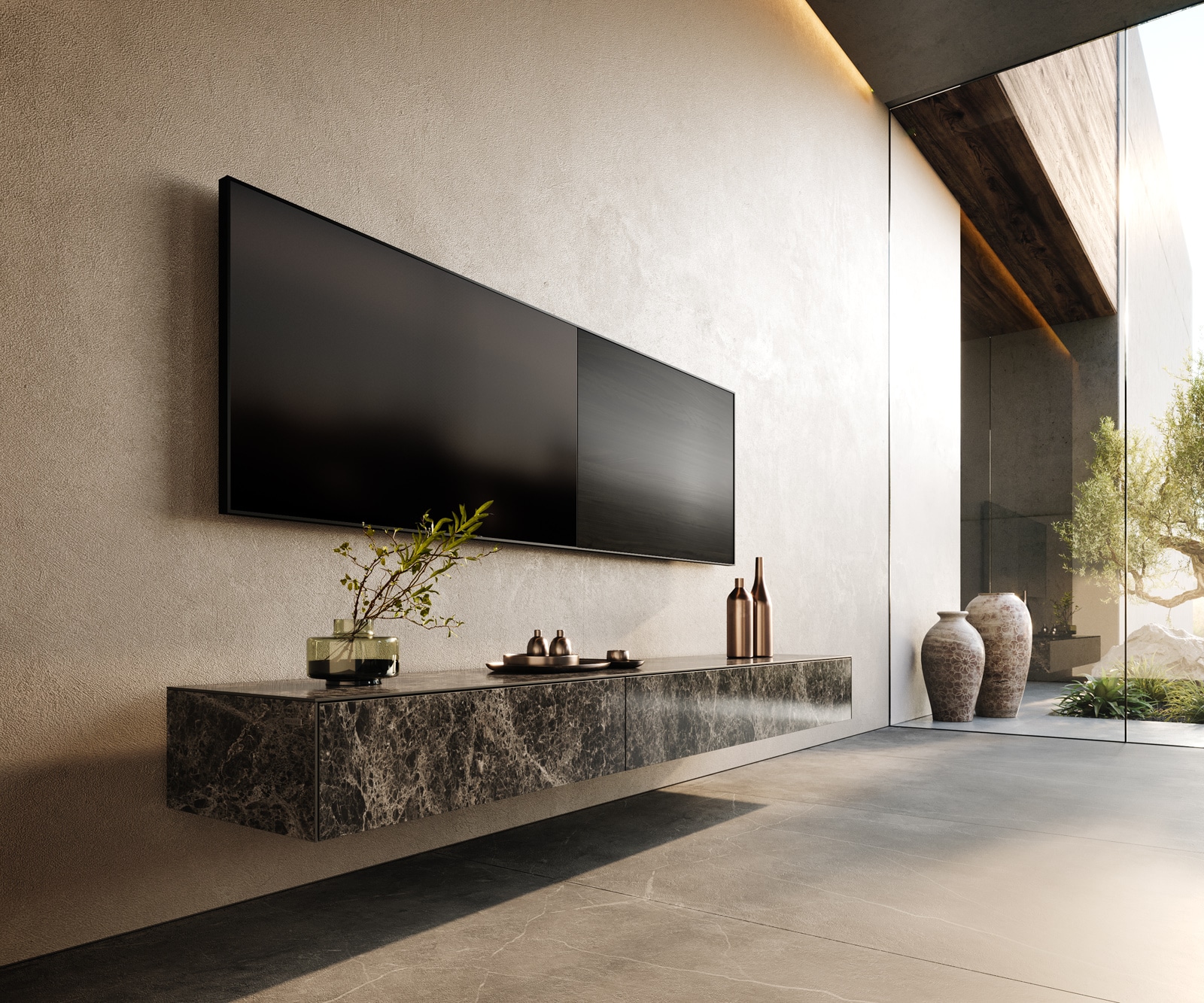 Lowboard Cuor 200 cm Keramik Emperador Extra Lucidato Dunkelbraun 1 Klappe 1 Schubfach Schwebend Lowboard Cuor 200 cm Keramik Emperador Extra Lucidato Dunkelbraun 1 Klappe 1 Schubfach Schwebend