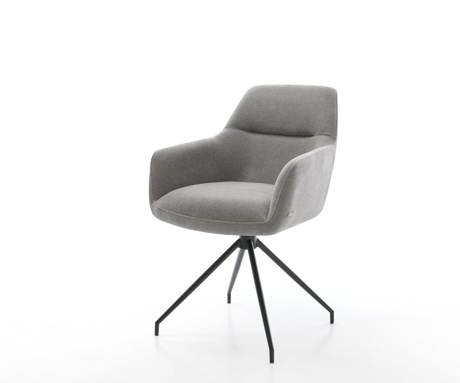 Esszimmerstuhl Pejo-Flex Strukturstoff Soft Grau Kreuzgestell konisch Schwa günstig online kaufen
