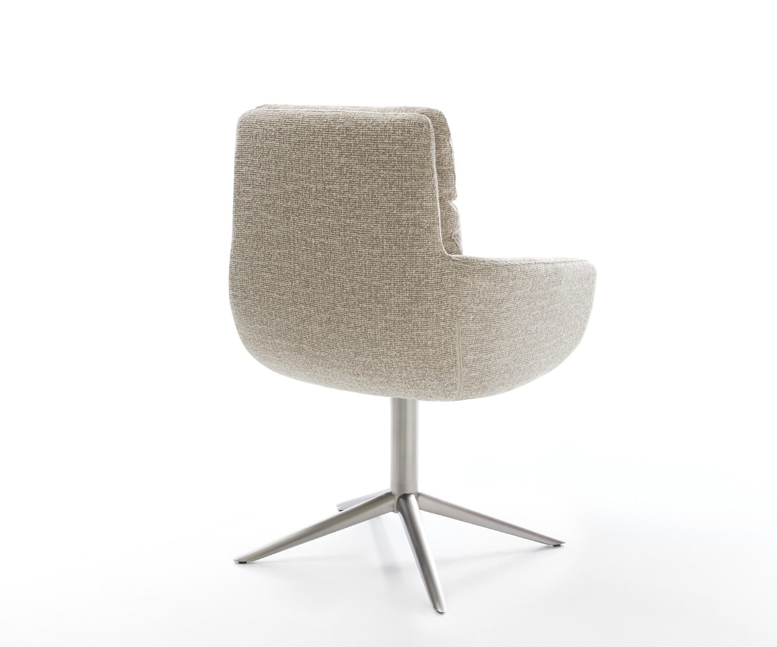 Drehstuhl Abelia-Flex mit Armlehnen Webstoff Soft Beige Fußkreuz Edelstahl 360° drehbar Wippfunktion 4