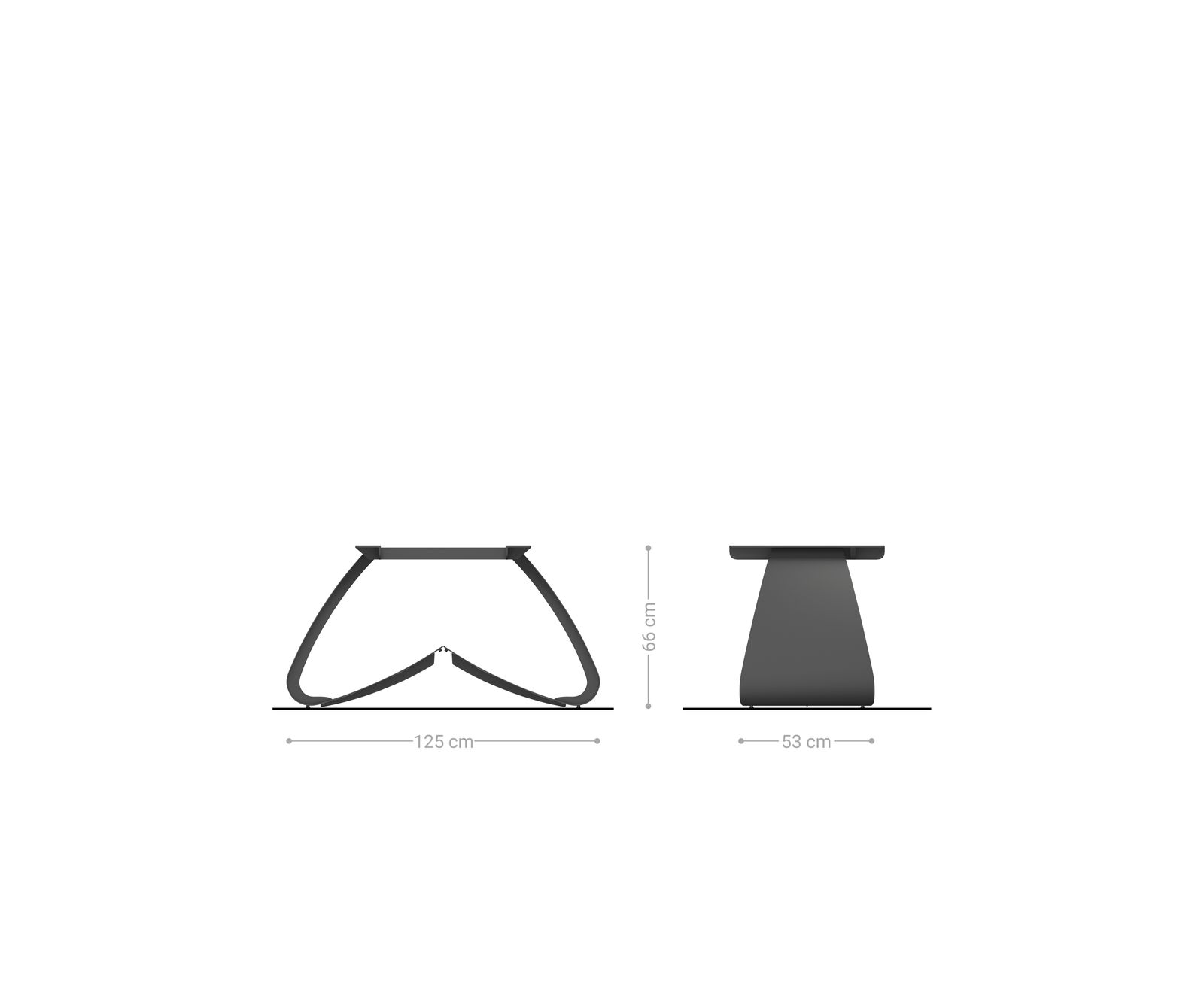 W-Gestell Metall Effektfinish Titan für Ausziehtische von 180-300 cm 2