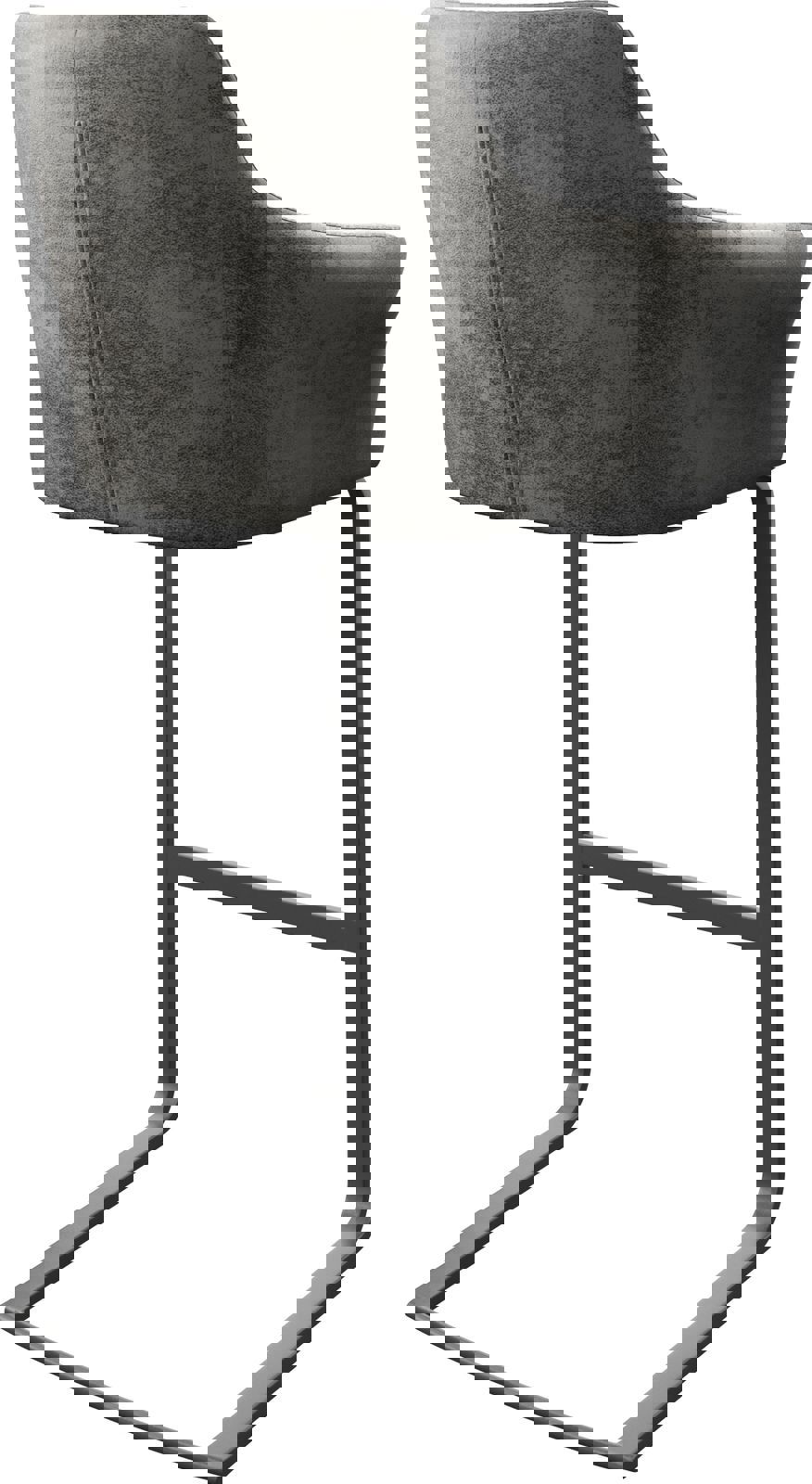 Barstuhl Yulo-Flex Vintage Grau Freischwinger flach Metall 4