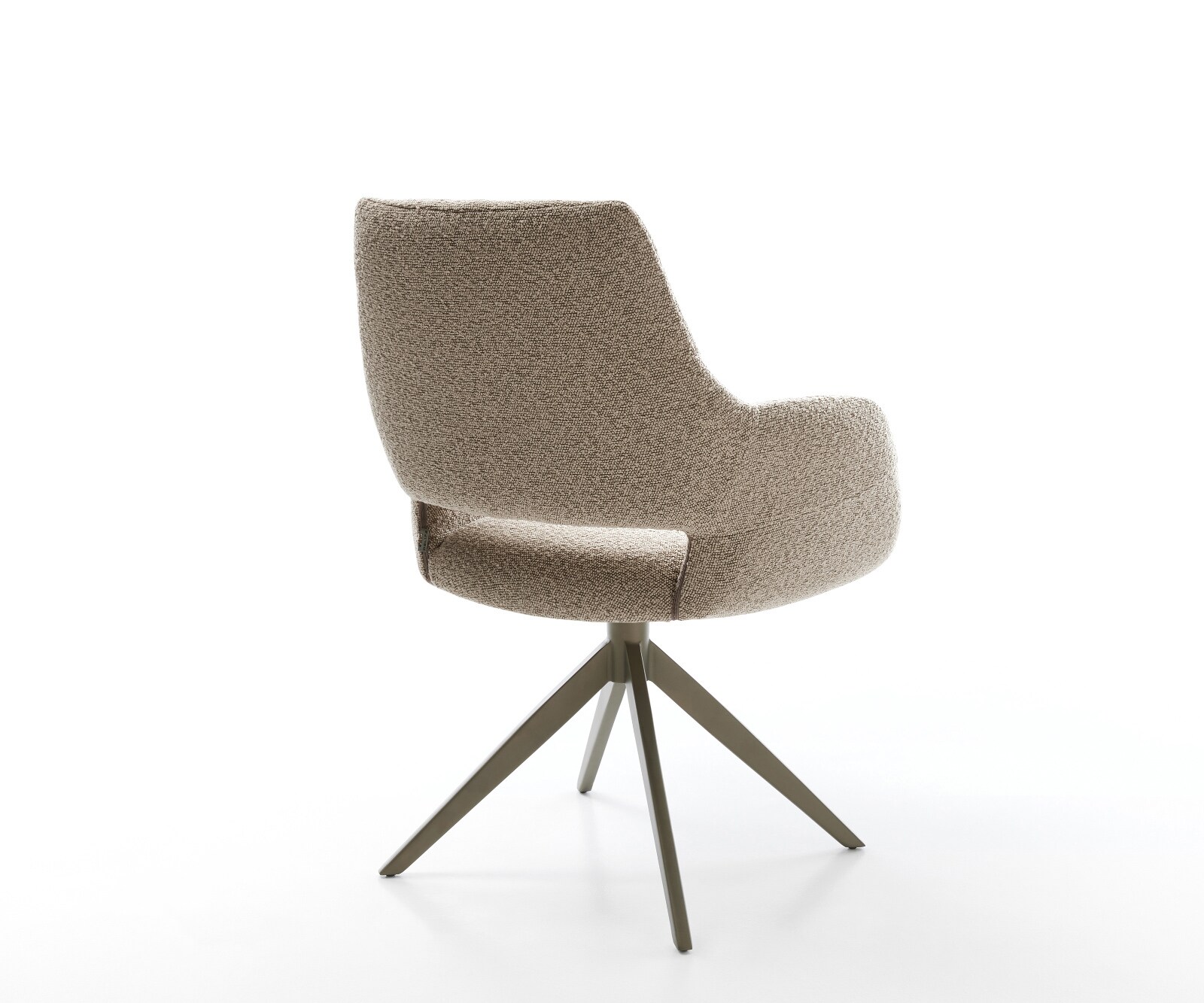 Drehstuhl Yago-Flex mit Armlehnen Bouclé Schlamm Kreuzgestell breit Effektfinish Titan 360° drehbar Wippfunktion Taschenfederkern 4