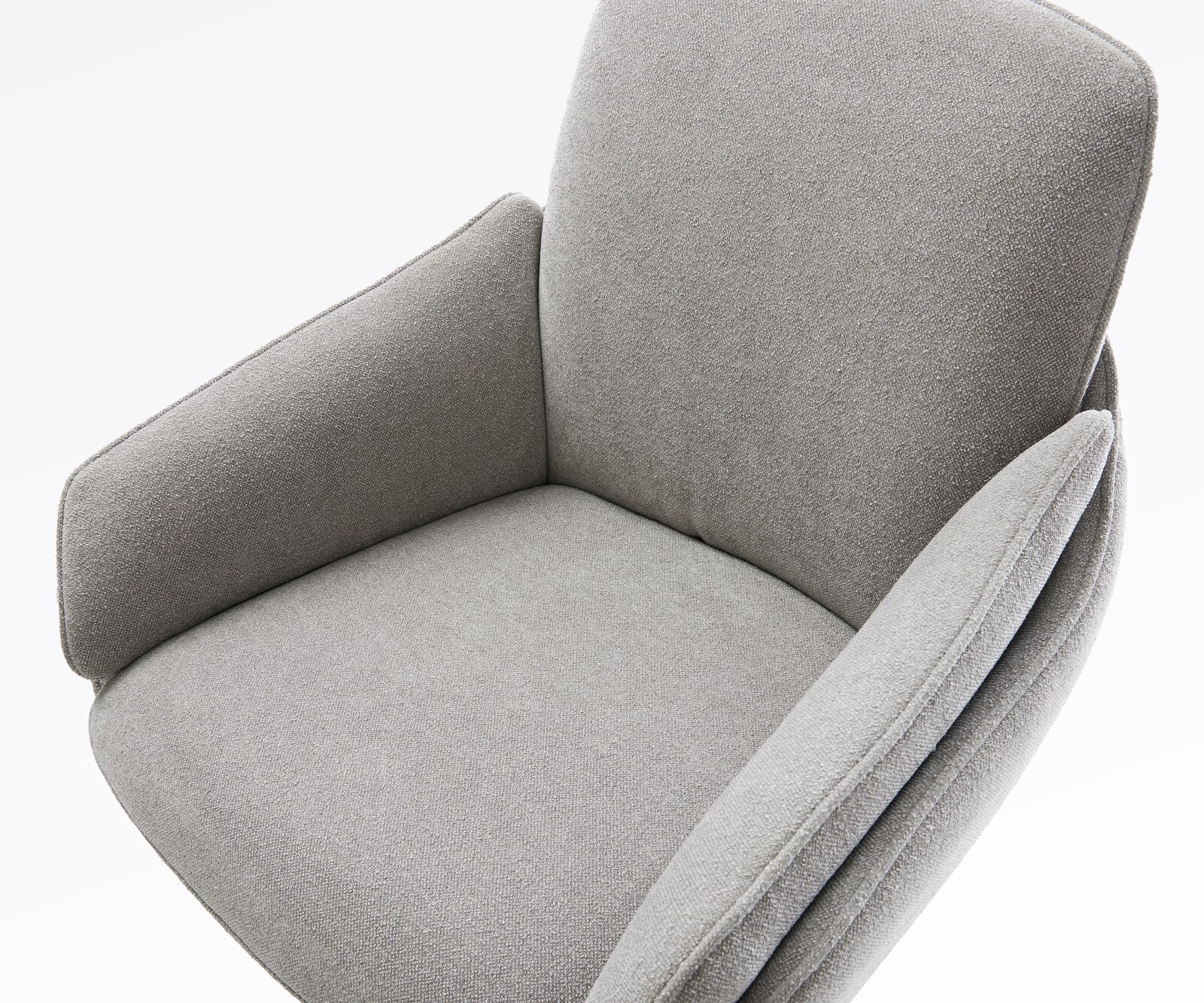 Barstuhl Luan-Flex Strukturstoff Soft Grau Drehfuß höhenverstellbar Edelstahl Silberfarben 3