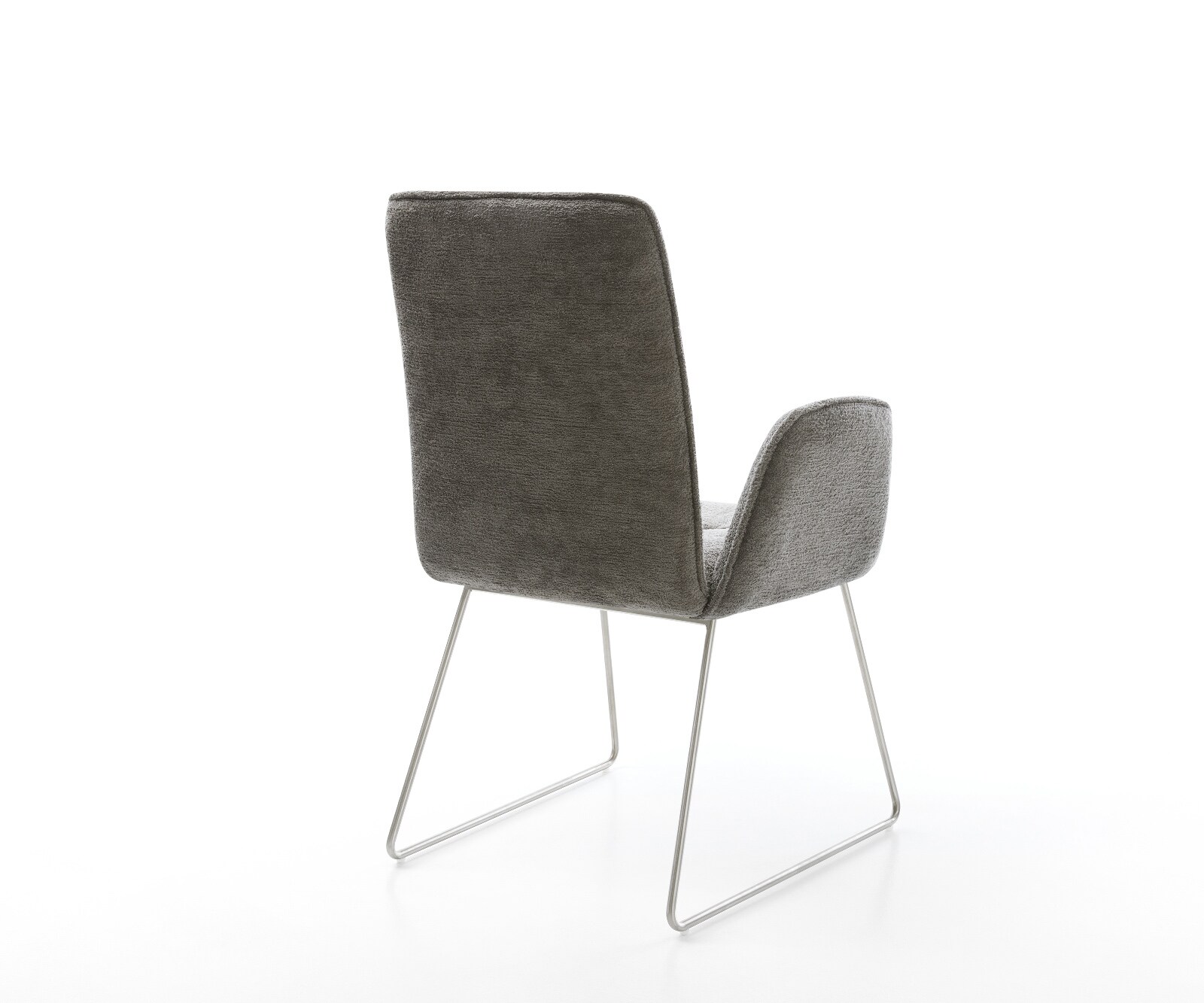 Esszimmerstuhl Vinja-Flex Bouclé Soft Schlamm Kufengestell Edelstahl 5