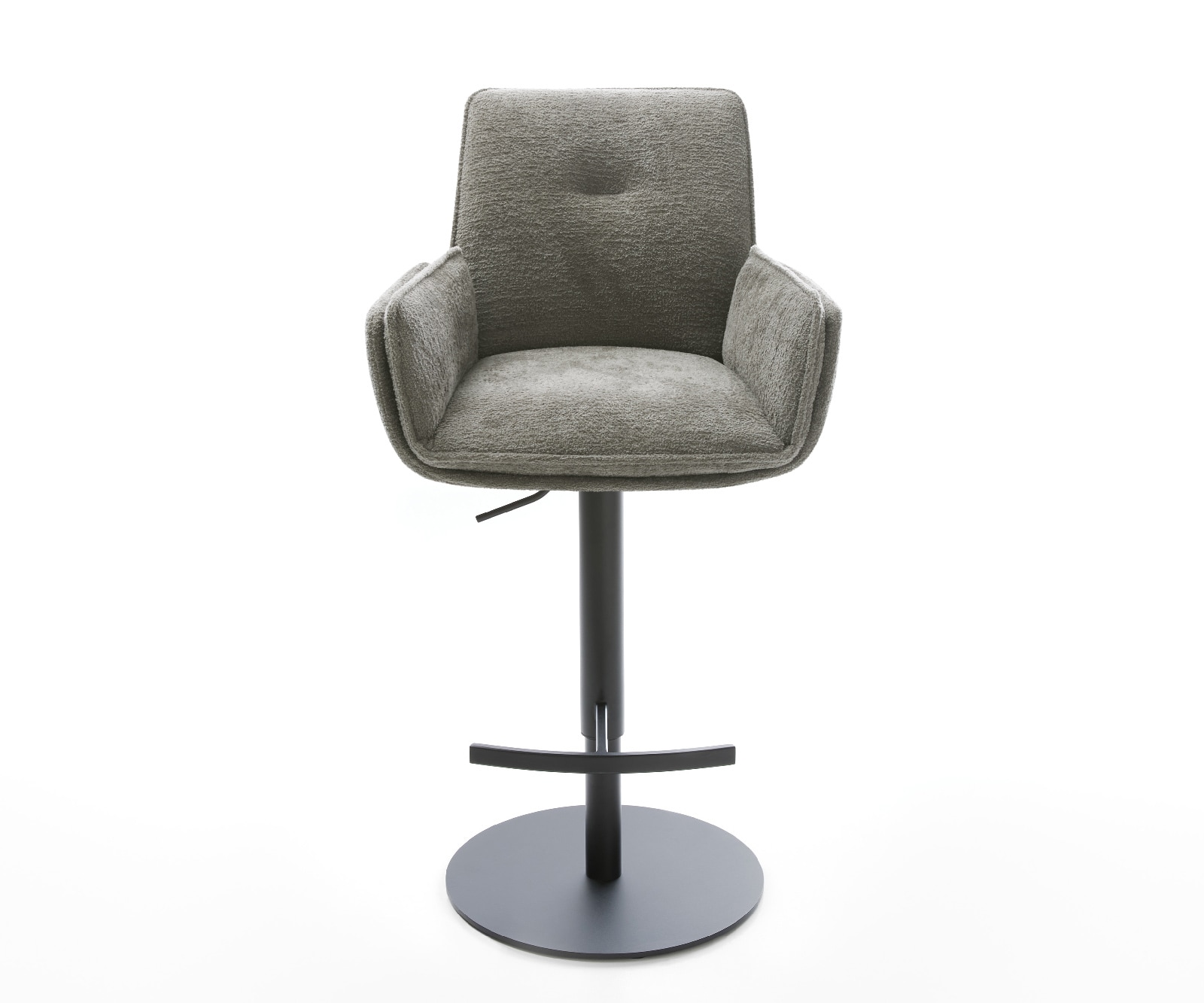 Barstuhl Nela-Flex Bouclé Soft Schlamm Drehfuß höhenverstellbar Metall Schwarz 1