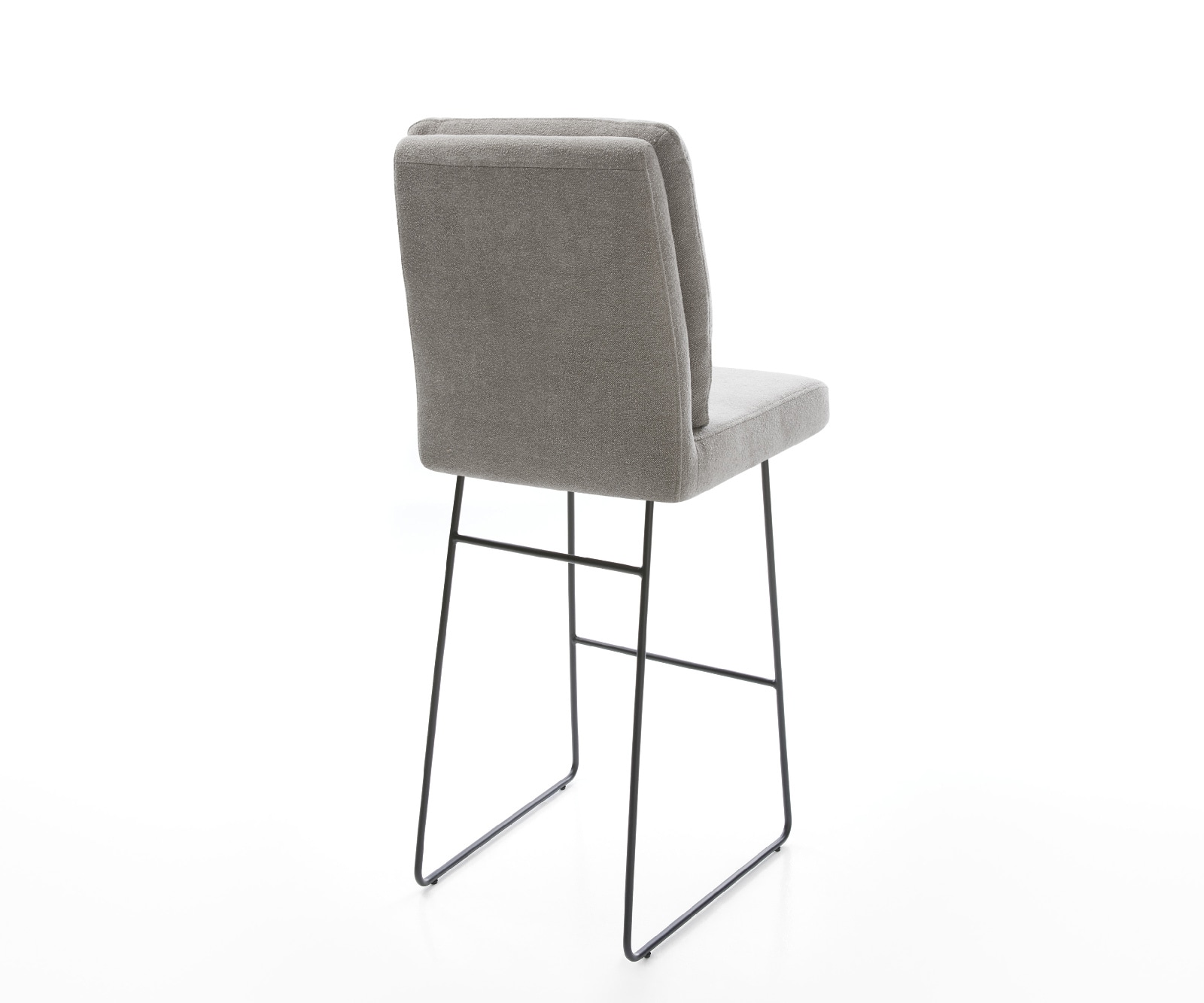 Barstuhl Pela-Flex Strukturstoff Soft Grau Kufengestell Metall Schwarz 4