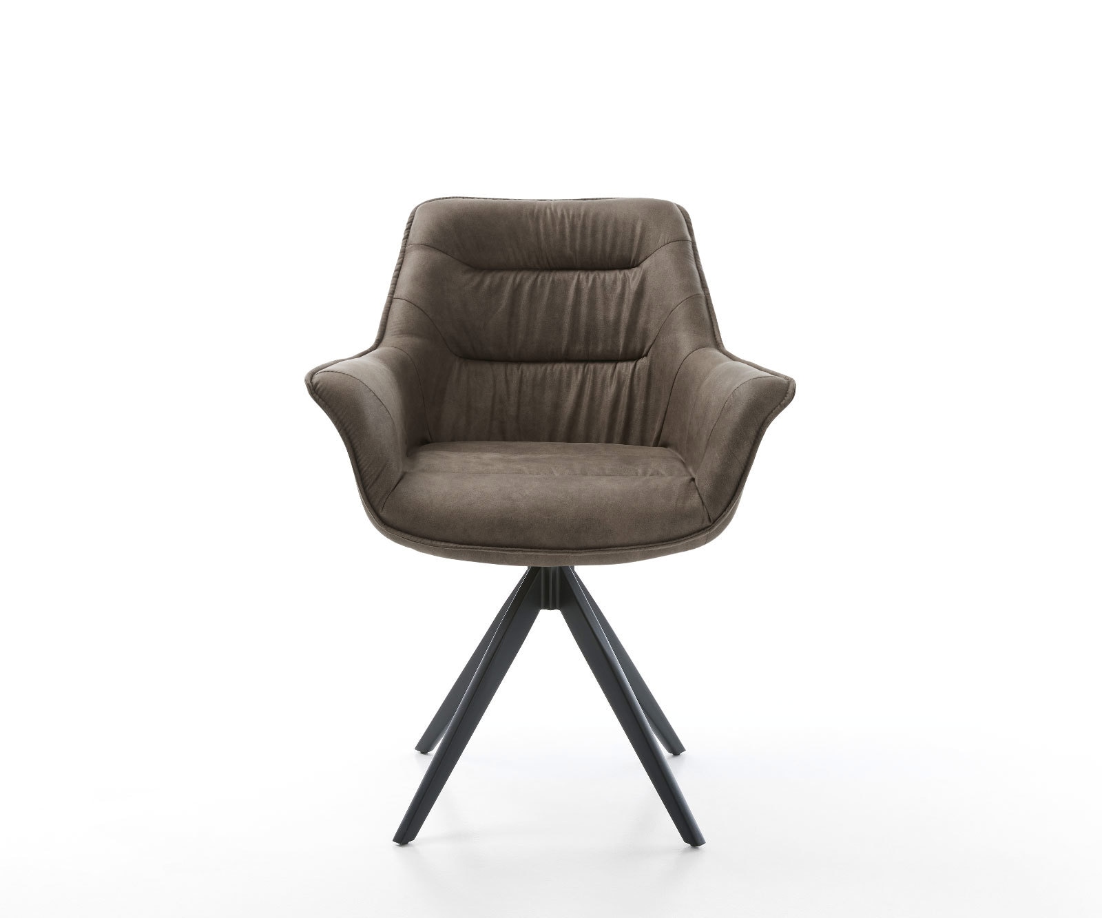 Esszimmerstuhl Kaira-Flex Mikrofaser Taupe Vintage Kreuzgestell kantig Schwarz 1 Esszimmerstuhl Kaira-Flex Mikrofaser Taupe Vintage Kreuzgestell kantig Schwarz 1