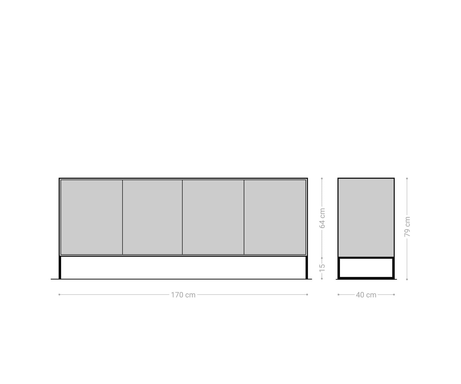 Sideboard Vaag 170 cm Sheesham Natur Mango Schwarz 4 Türen 1 Sideboard Vaag 170 cm Sheesham Natur Mango Schwarz 4 Türen 1
