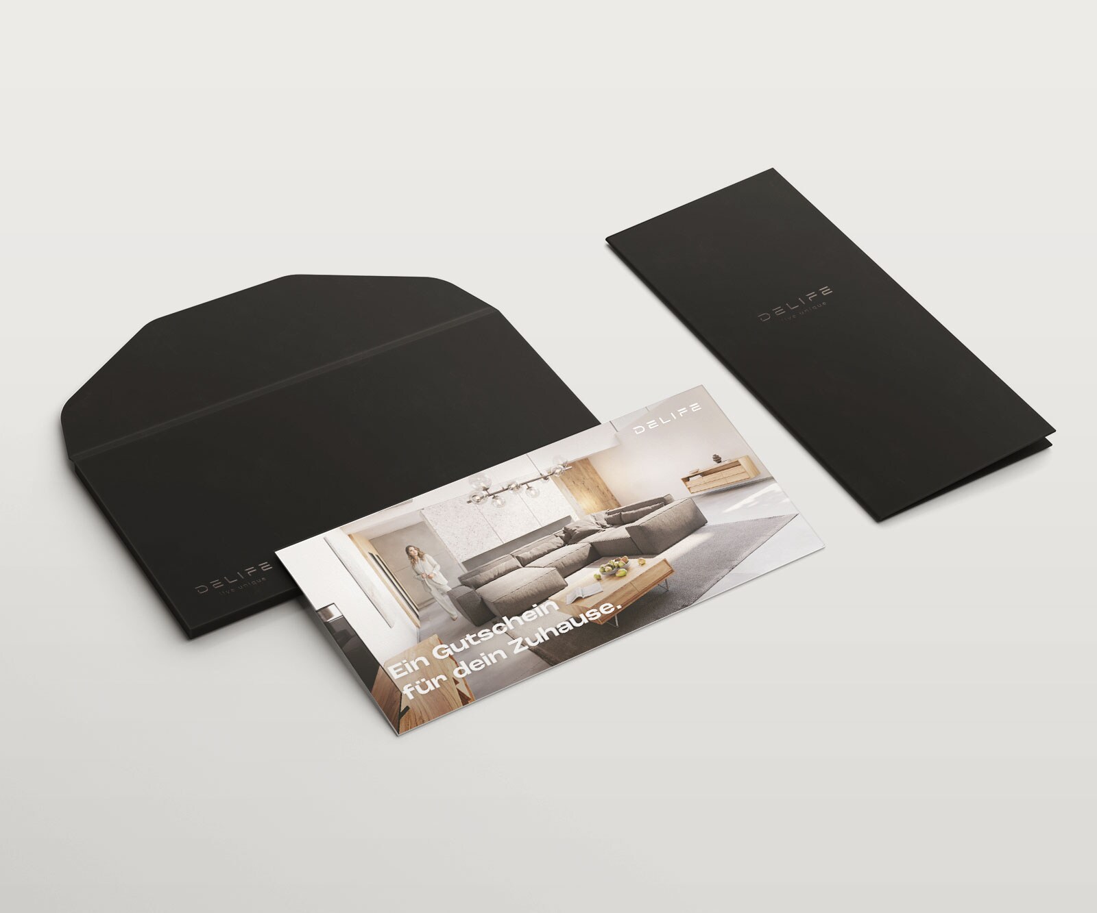 Geschenkgutschein inkl. hochwertigem Umschlag in Schwarz