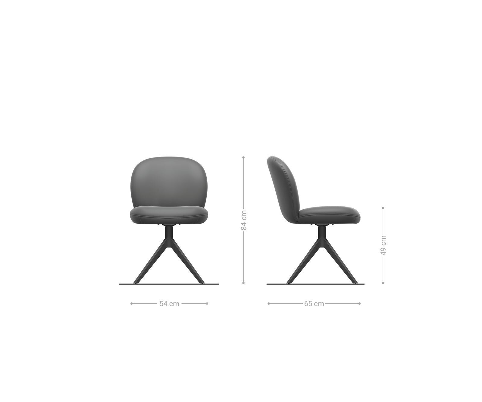 Drehstuhl Nube-Flex Bouclé Silbergrau Kreuzgestell breit Edelstahl 360° drehbar Taschenfederkern 5