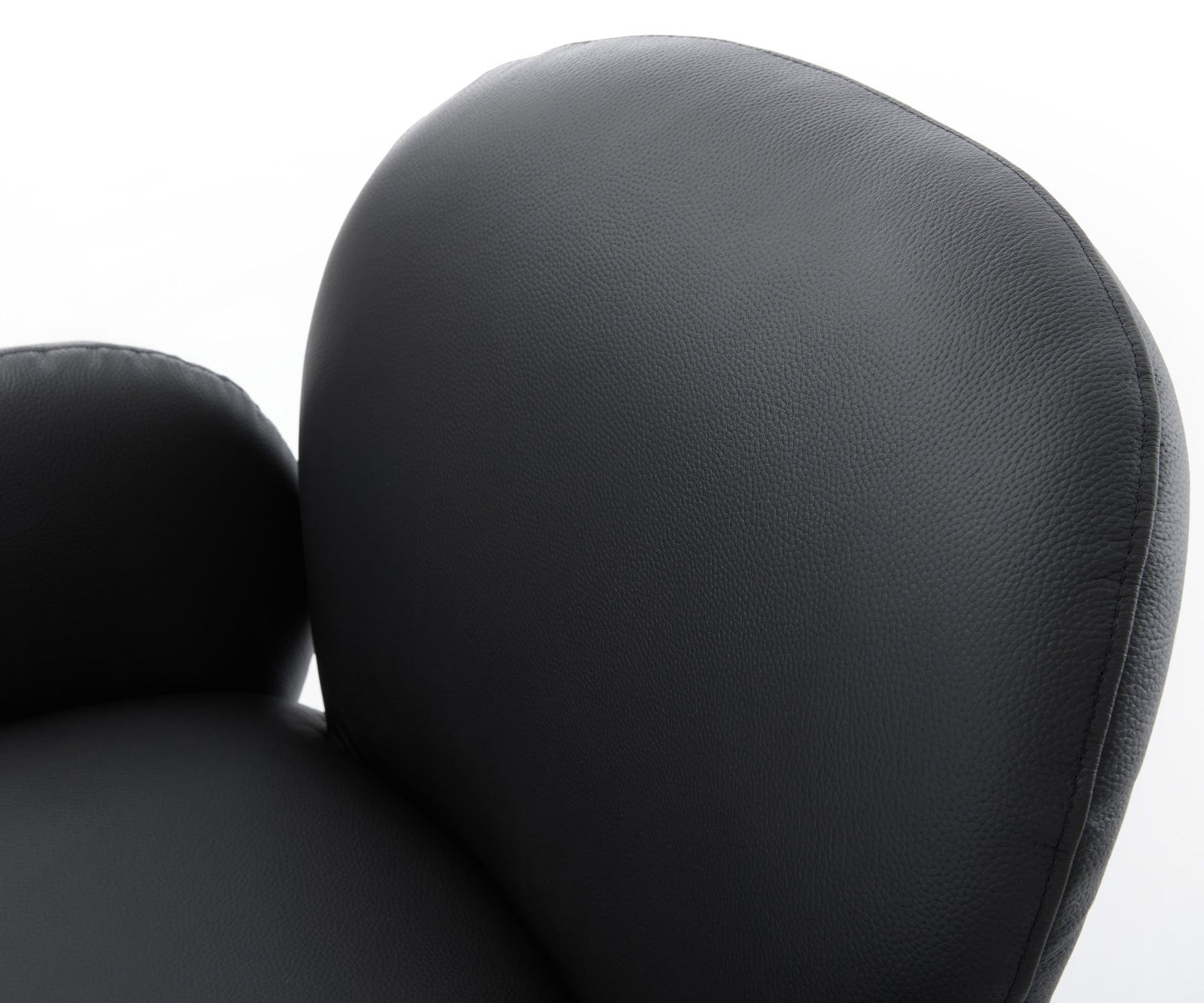 Drehstuhl Nube-Flex mit Armlehnen Echt-Leder Schwarz Kreuzgestell breit Effektfinish Titan 360° drehbar Taschenfederkern 3