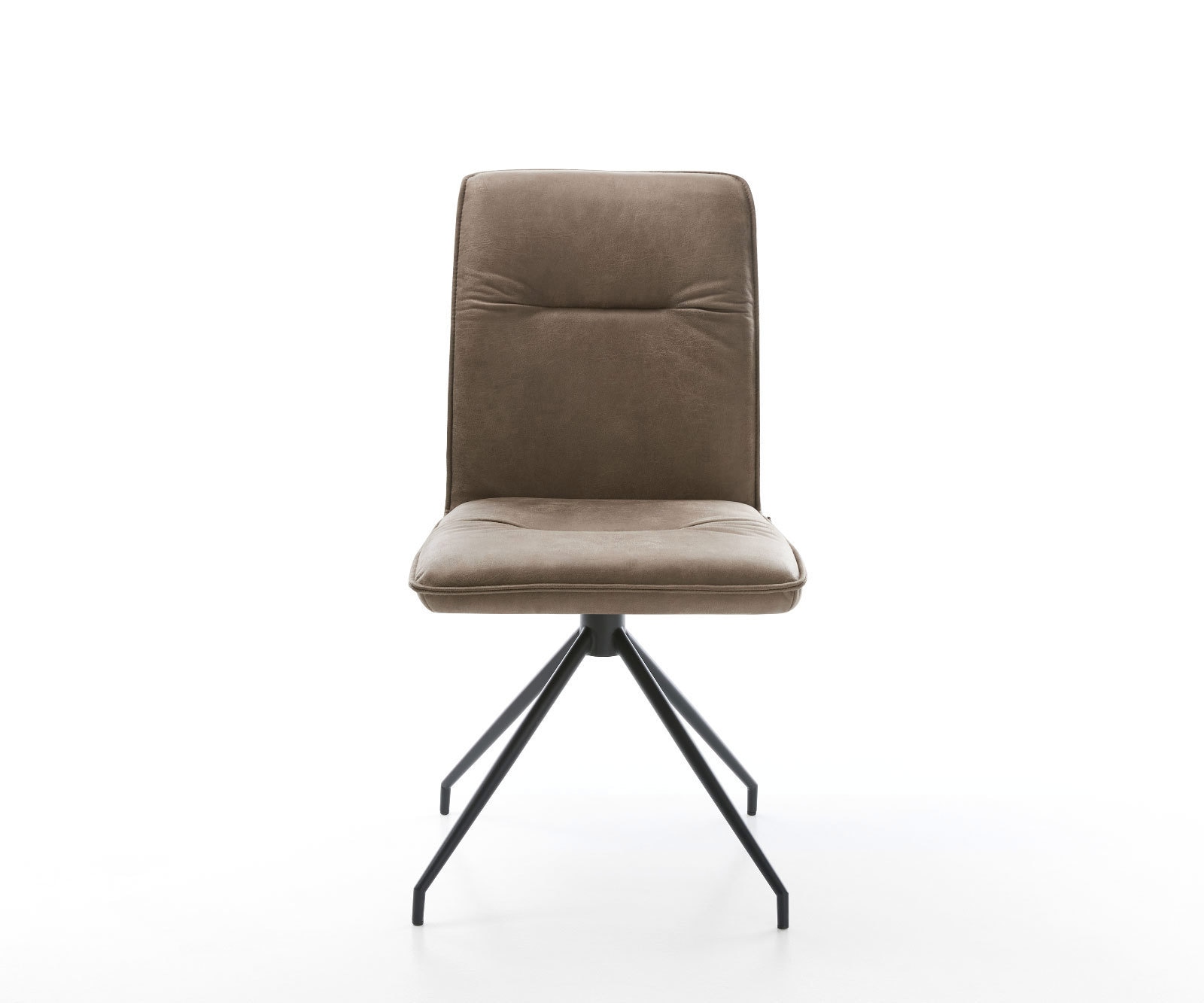 Esszimmerstuhl Vinjo-Flex Mikrofaser Taupe Vintage Kreuzgestell konisch Schwarz 1 Esszimmerstuhl Vinjo-Flex Mikrofaser Taupe Vintage Kreuzgestell konisch Schwarz 1