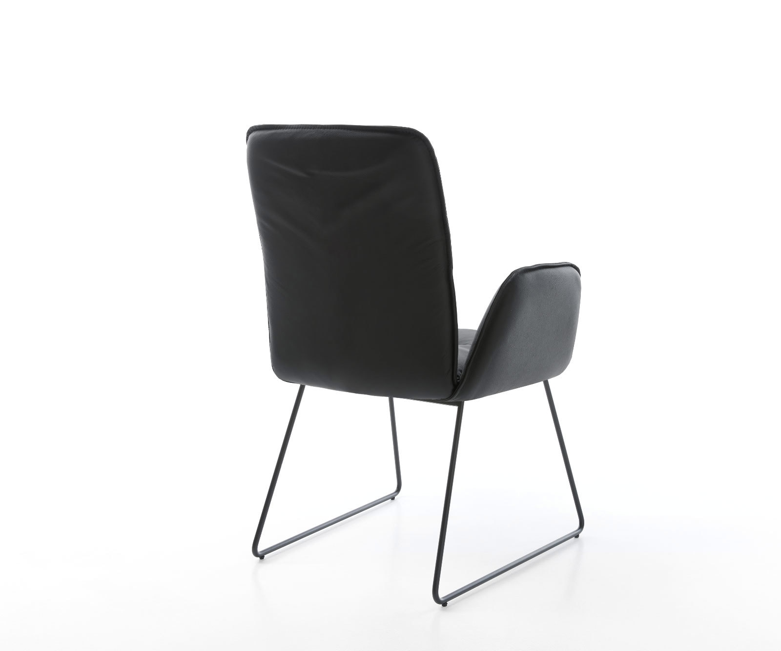Esszimmerstuhl Vinja-Flex Echt-Leder Schwarz Kufengestell Schwarz 4 Esszimmerstuhl Vinja-Flex Echt-Leder Schwarz Kufengestell Schwarz 4