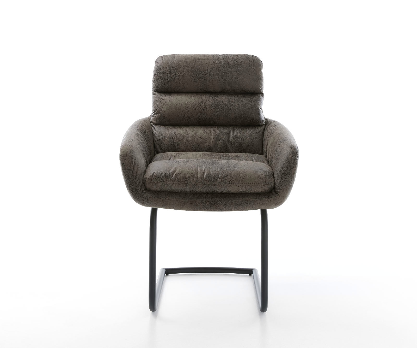 Freischwinger Abelia-Flex mit Armlehnen Mikrofaser Grau Antik Freischwinger rund Schwarz 1