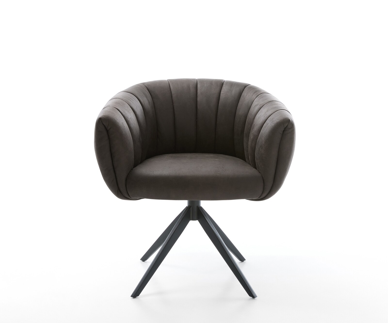 Drehstuhl Jada-Flex Mikrofaser Anthrazit Vintage Kreuzgestell breit Schwarz 360° drehbar Wippfunktion Taschenfederkern 1