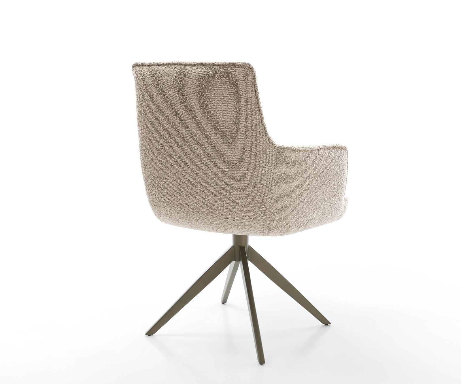 Drehstuhl Heira-Flex mit Armlehnen Bouclé Schlamm Kreuzgestell breit Effektfinish Titan 360° drehbar Wippfunktion Taschenfederkern 4