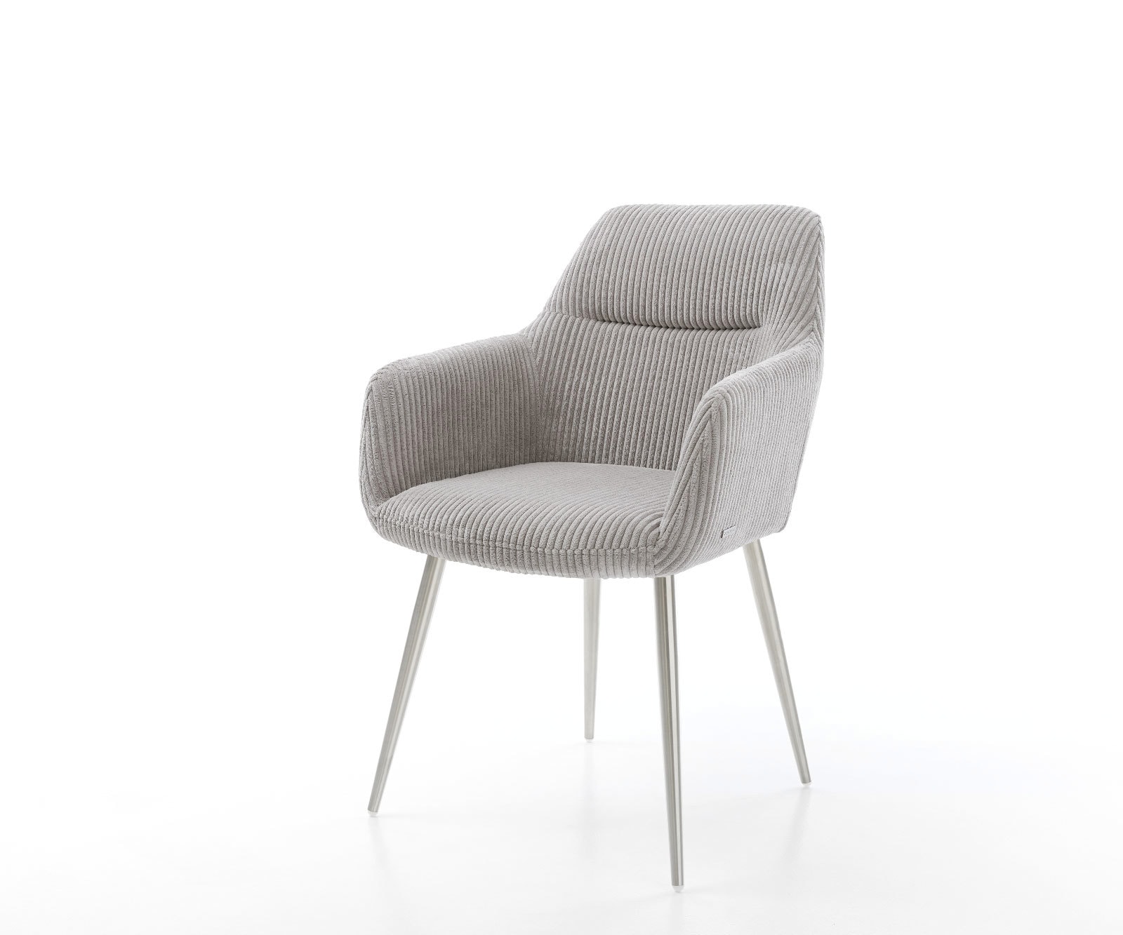 Esszimmerstuhl Pejo-Flex Cord Silbergrau 4-Fuß konisch Edelstahl Taschenfederkern 1