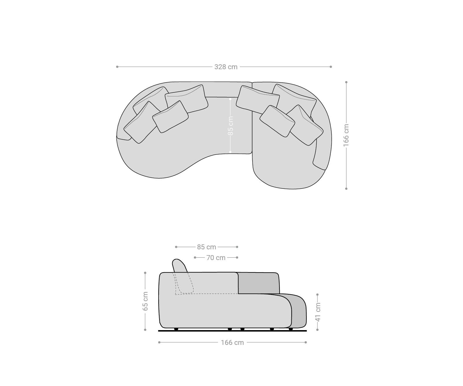 Big-Sofa Edina 330x170 cm Teddystoff Beige 6