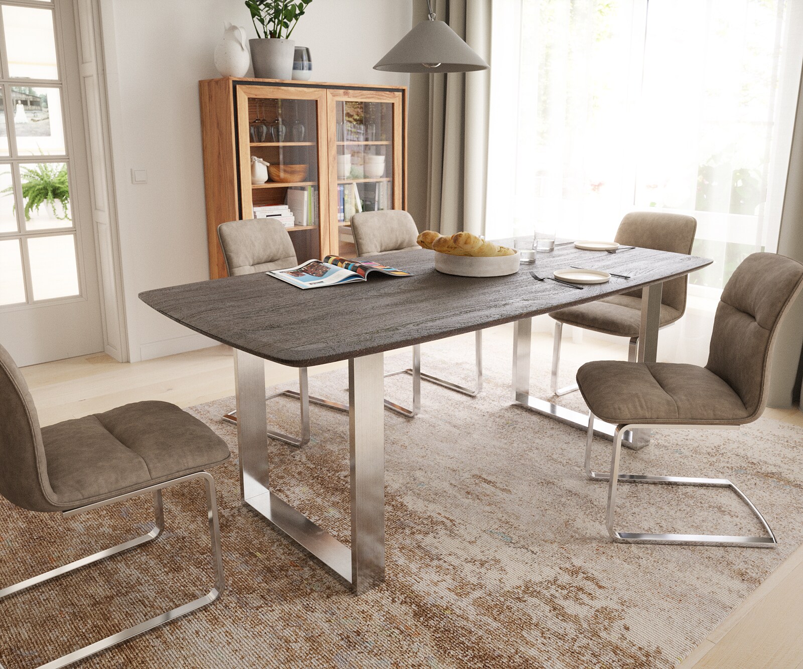 Esstisch Edge Massivholz Schweizer Kante Boot 1