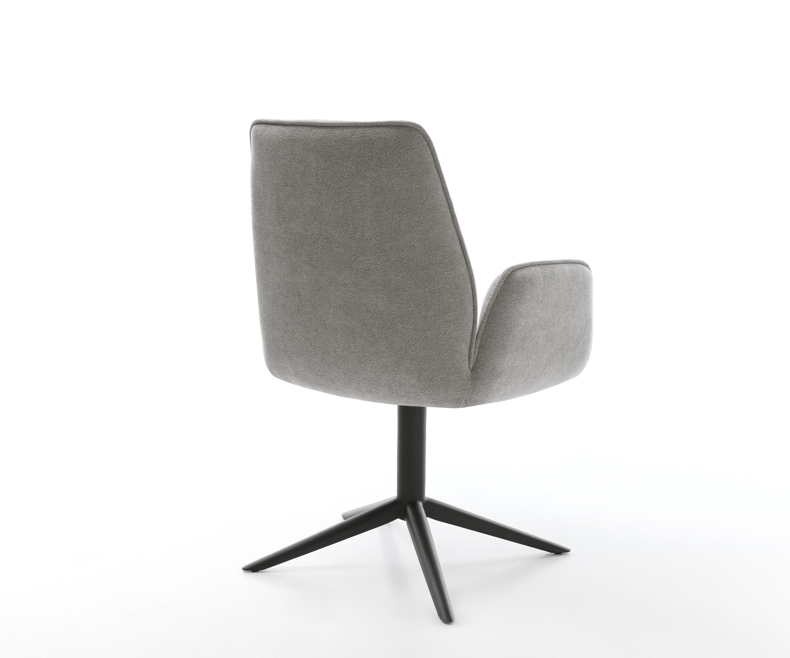 Drehstuhl Zoa-Flex Strukturstoff Soft Grau Fußkreuz Schwarz 360° drehbar Wippfunktion Taschenfederkern 5