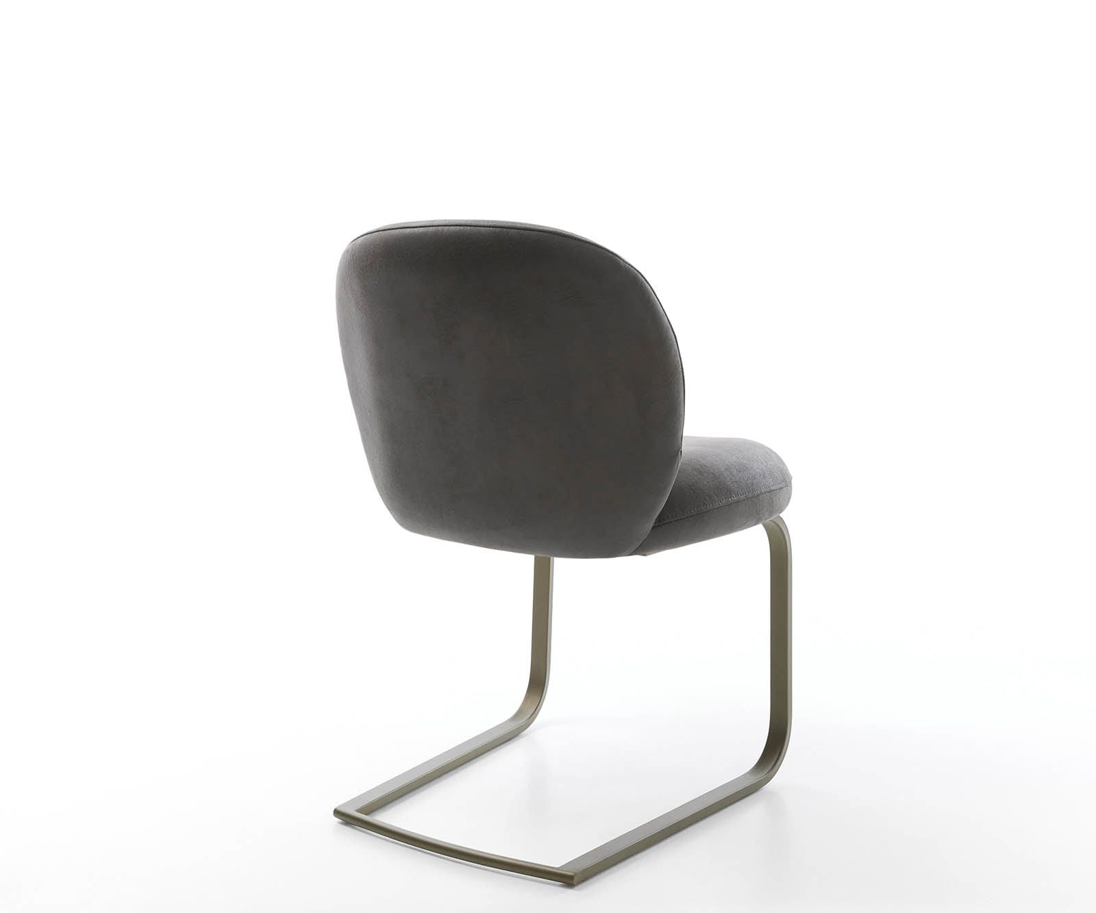 Freischwinger Nube-Flex Mikrofaser Anthrazit Vintage Freischwinger flach Effektfinish Titan Taschenfederkern 5