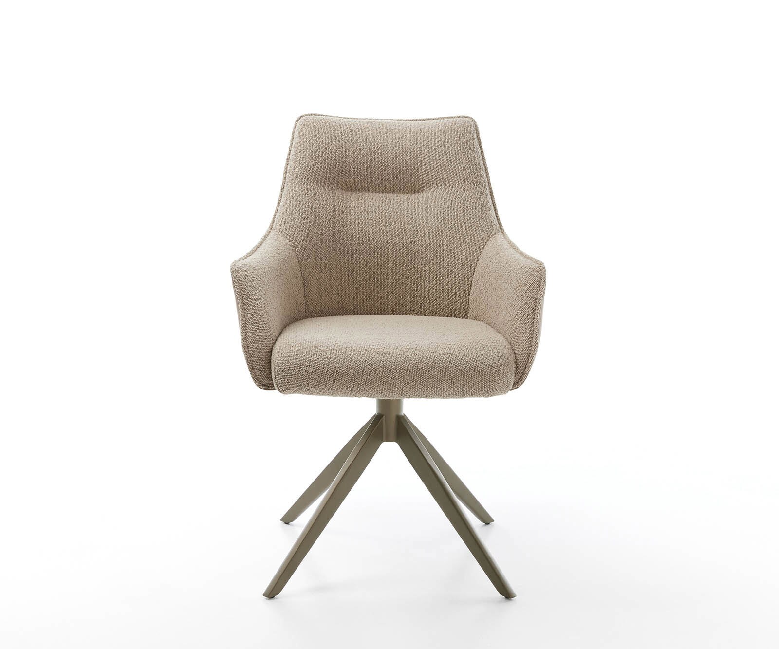 Drehstuhl Alja-Flex mit Armlehnen Materialmix Schlamm Kreuzgestell breit Effektfinish Titan 360° drehbar Taschenfederkern 1