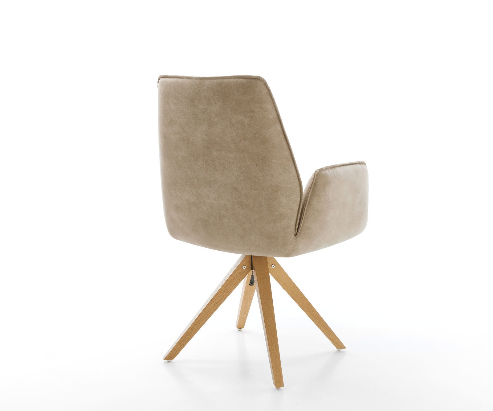 Esszimmerstuhl Zoa-Flex Mikrofaser Beige Vintage Holzgestell kantig Natur Taschenfederkern 4