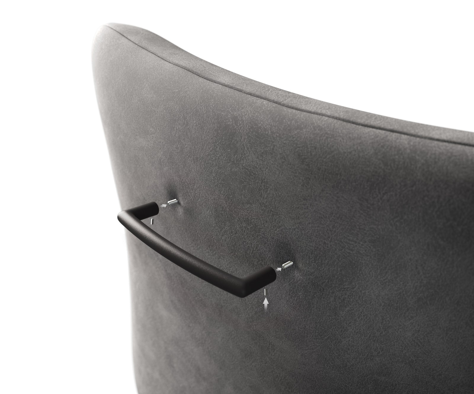Barstuhlgriff Flex-Rund Metall Schwarz 3