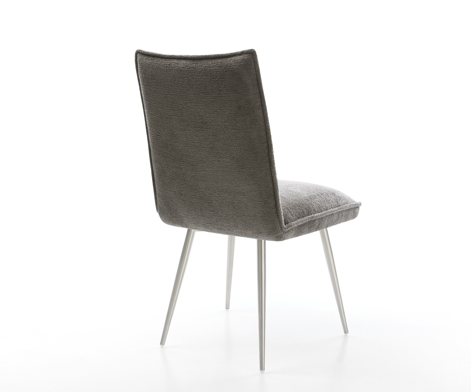 Esszimmerstuhl Lelio-Flex Bouclé Soft Schlamm 4-Fuß konisch Edelstahl Taschenfederkern 5