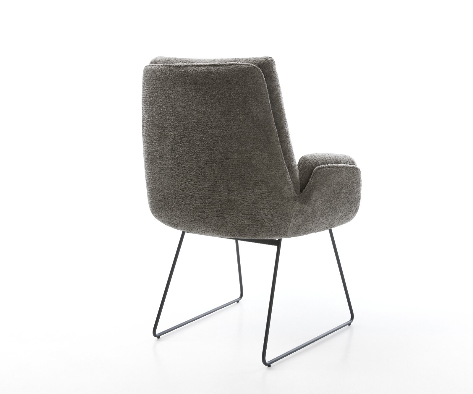 Esszimmerstuhl Clea-Flex Bouclé Soft Schlamm Kufengestell Schwarz 4