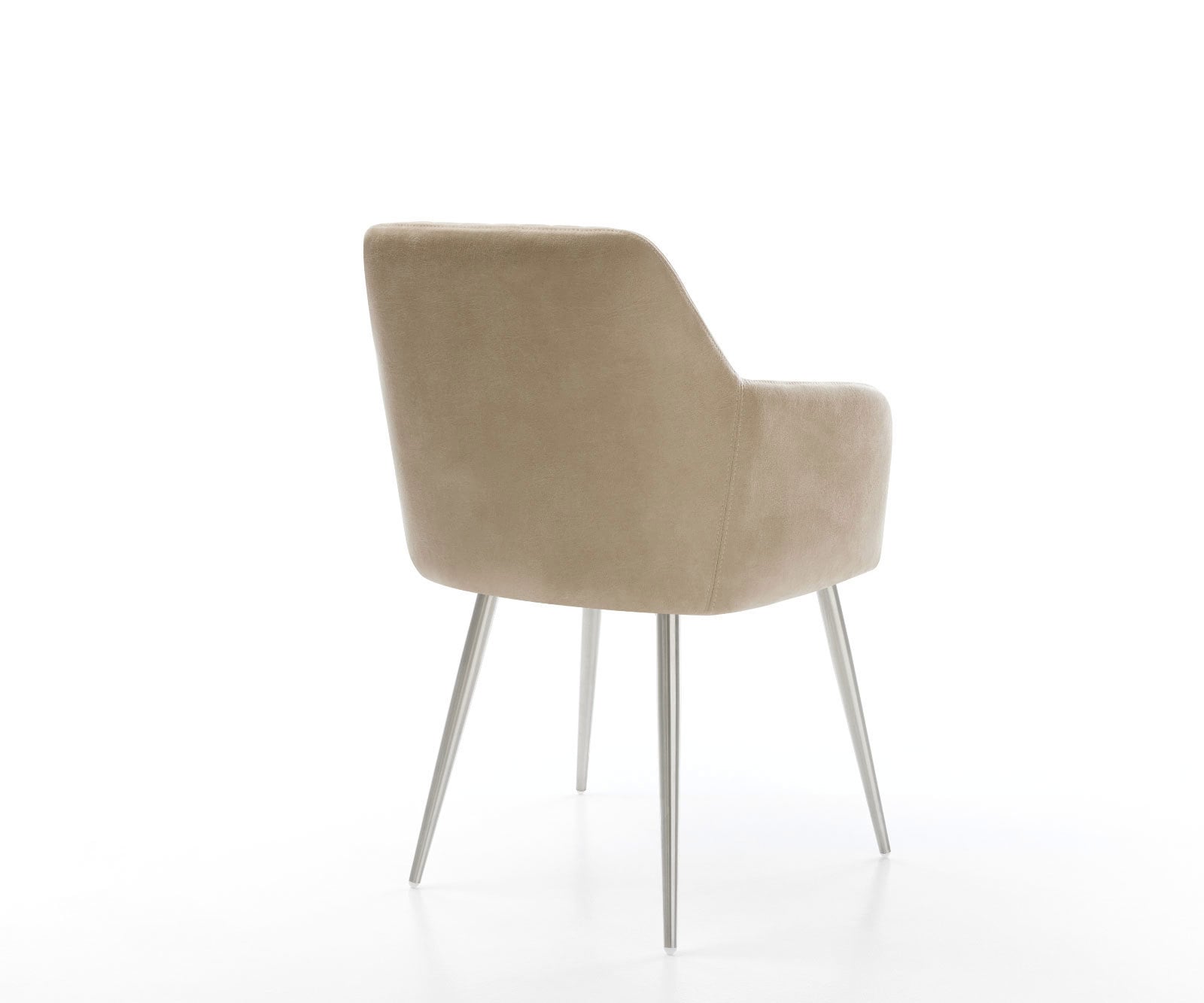 Esszimmerstuhl Greg-Flex Mikrofaser Beige Vintage 4-Fuß konisch Edelstahl Taschenfederkern 4 Esszimmerstuhl Greg-Flex Mikrofaser Beige Vintage 4-Fuß konisch Edelstahl Taschenfederkern 4